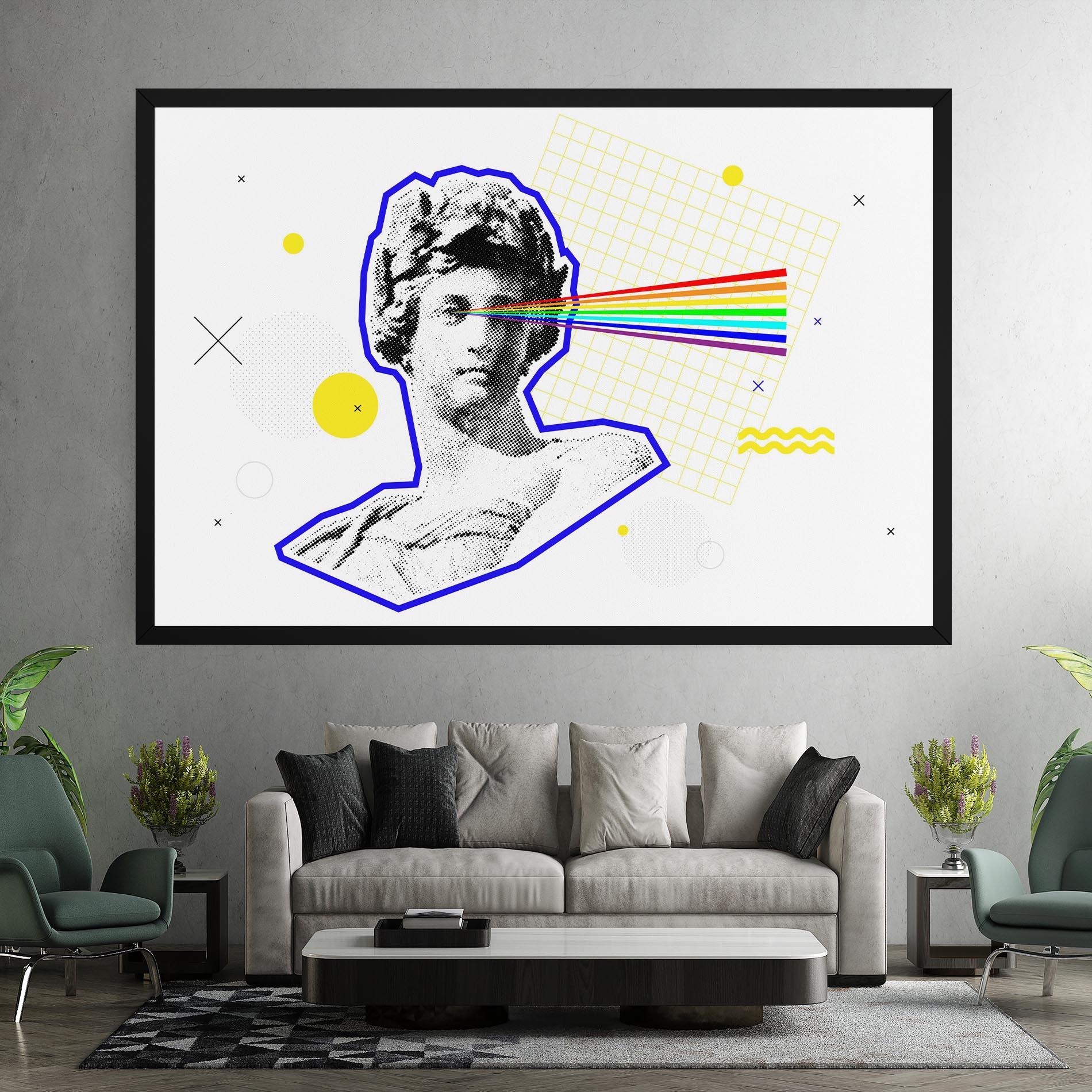 Leinwandbild Rainbow Statue mockup 7