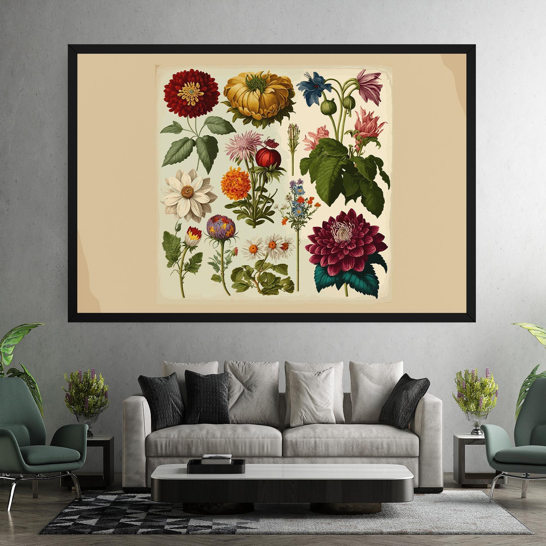 Leinwandbild Vintage Botanical mockup 7
