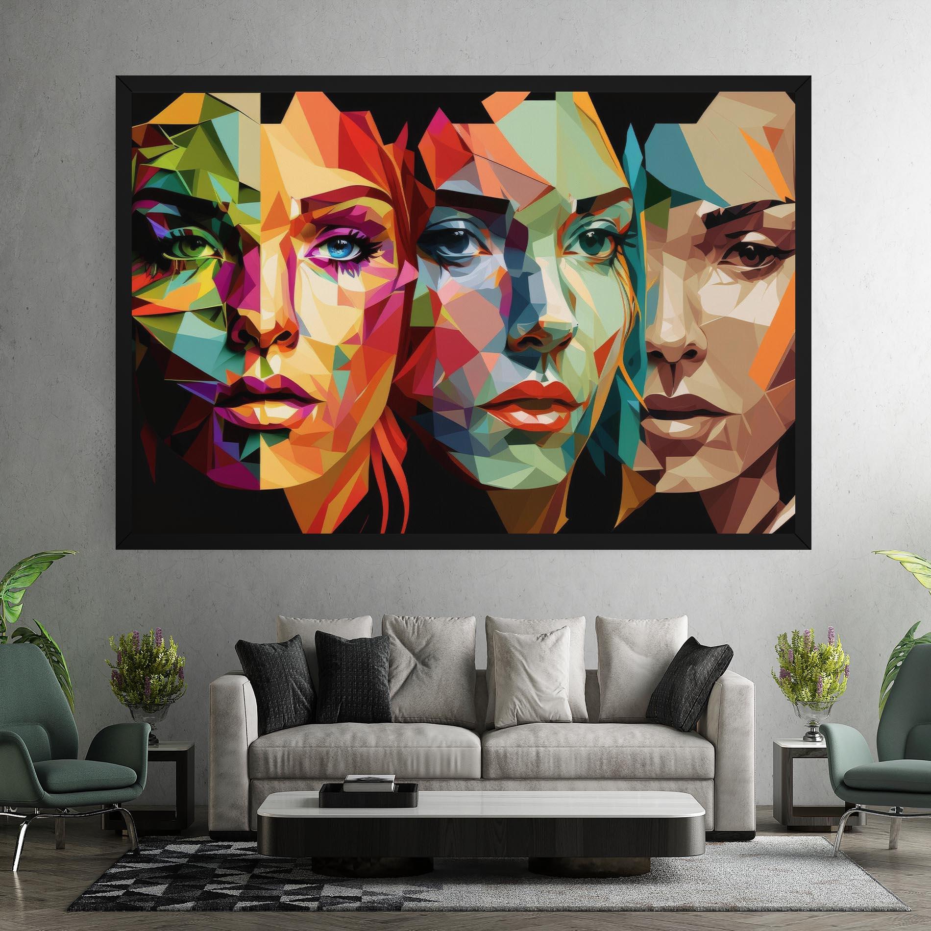 Leinwandbild Women Face Collage mockup 7