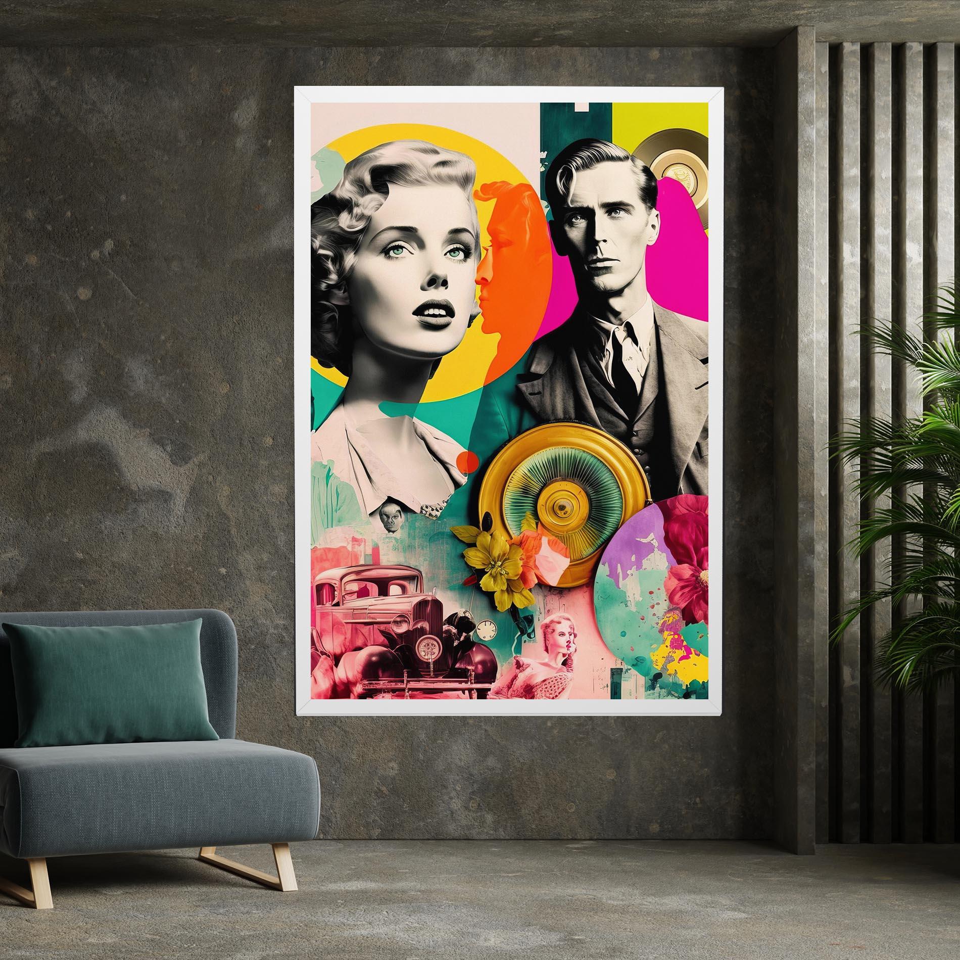 Leinwandbild 60s Retro Collage mockup 7