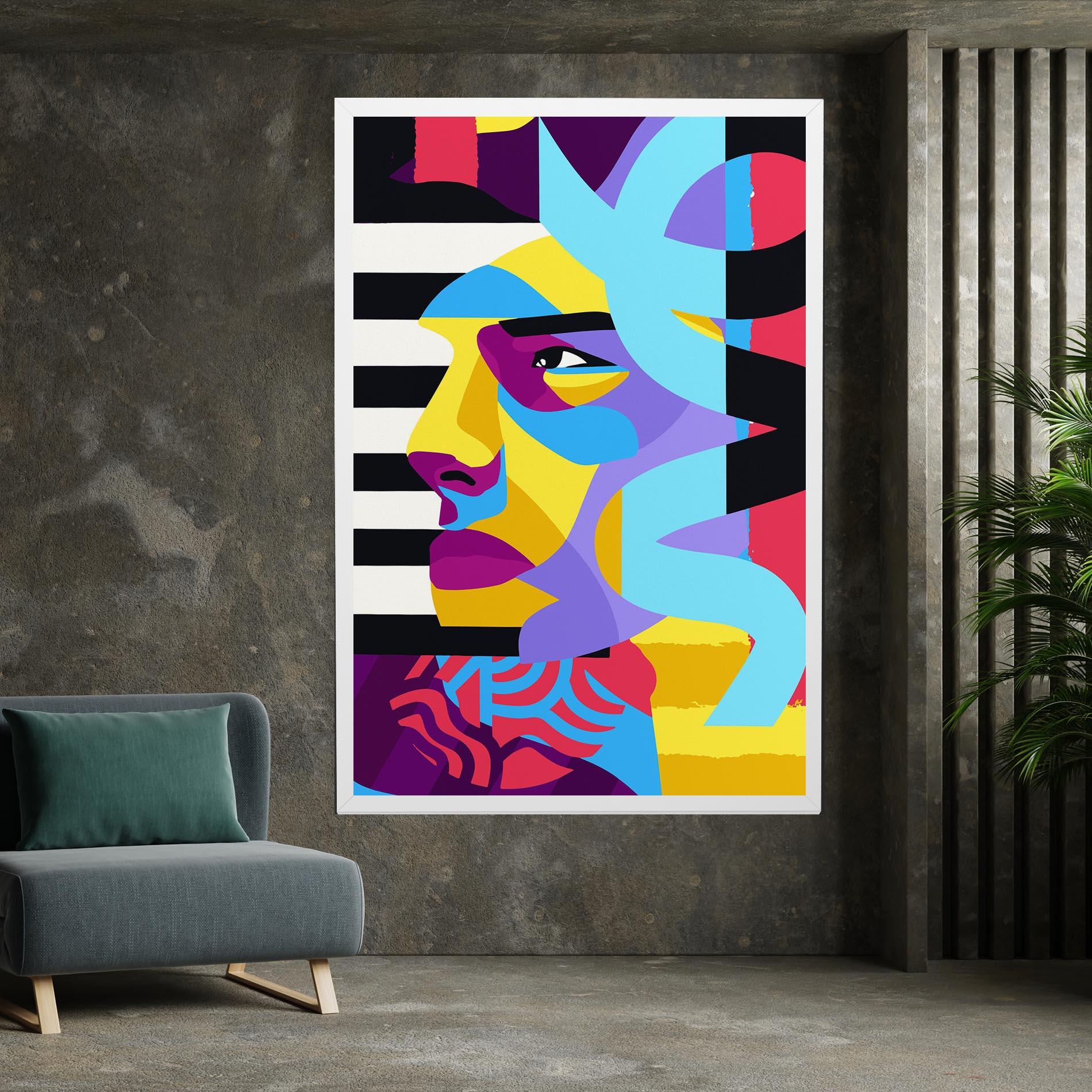 Leinwandbild Abstract Male Face mockup 7