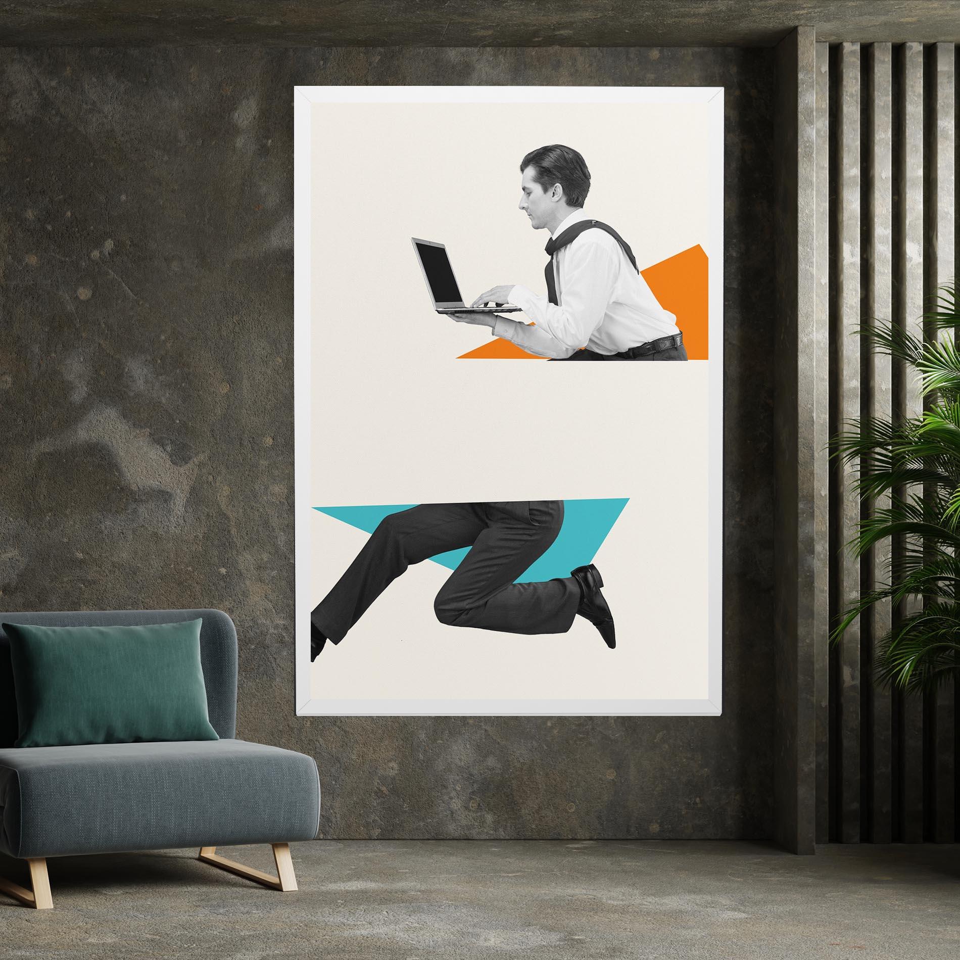 Leinwandbild Businessman Collage mockup 7