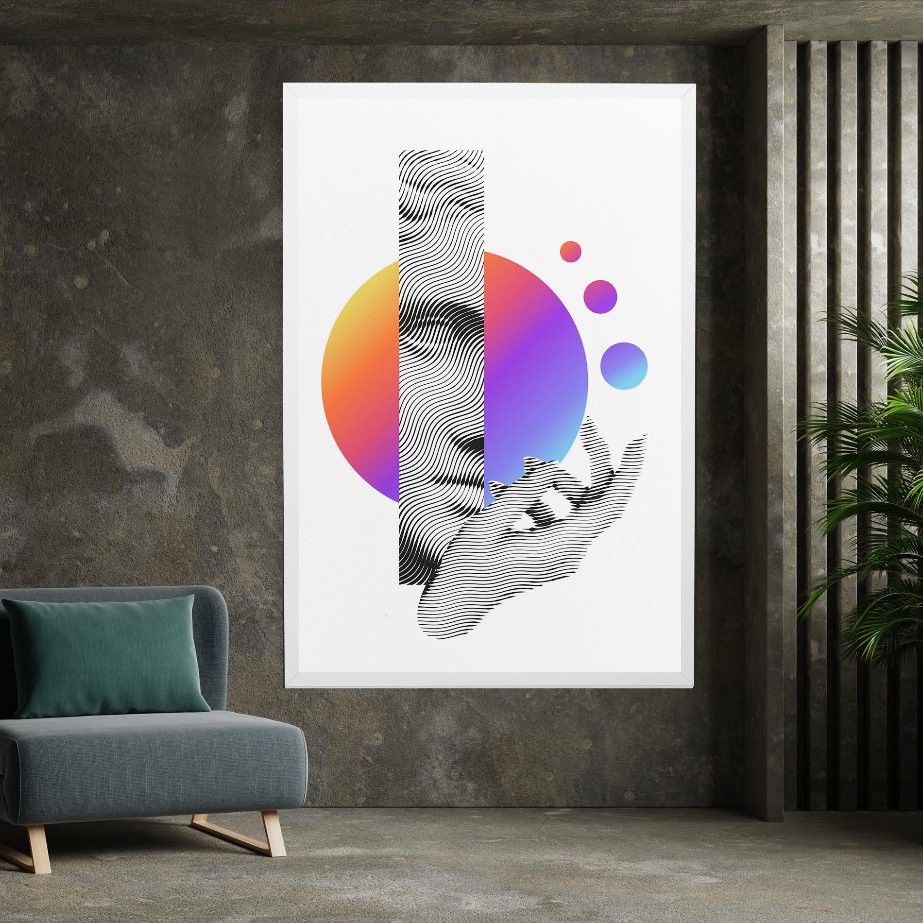 Leinwandbild Orange Light Statue mockup 7