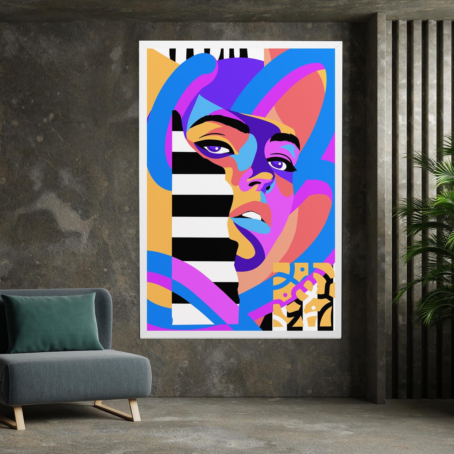 Leinwandbild Woman Art Face mockup 7