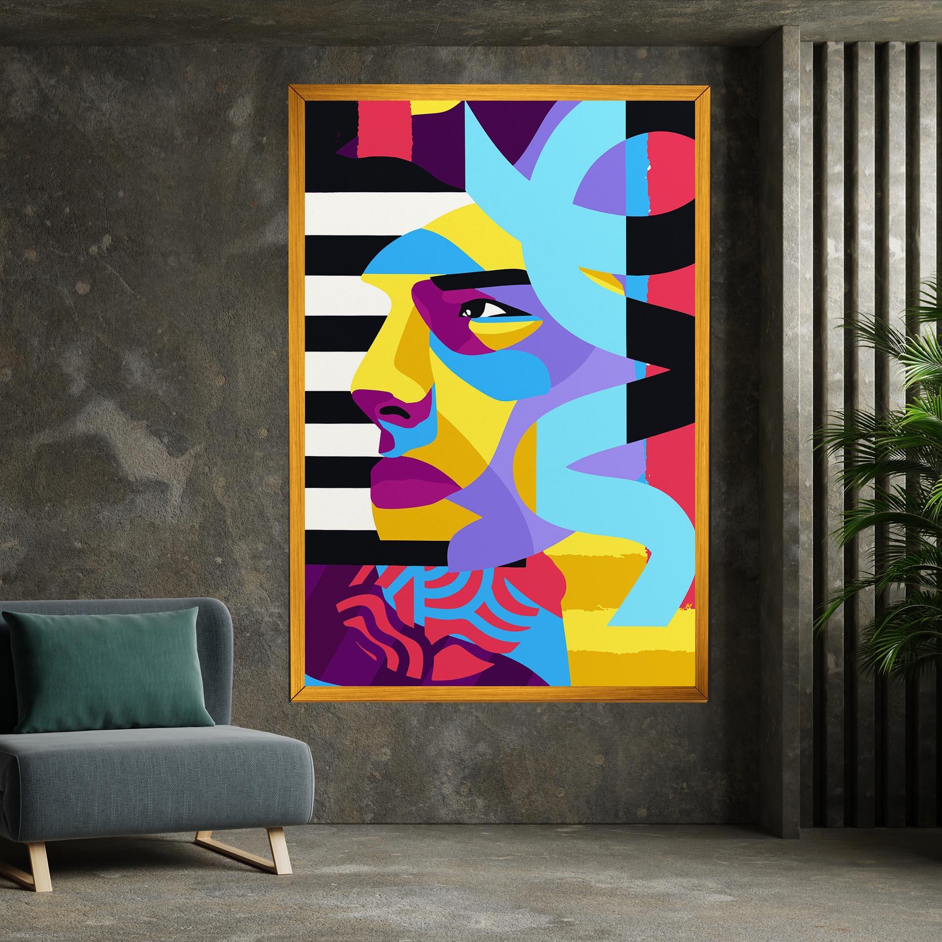 Leinwandbild Abstract Male Face mockup 7