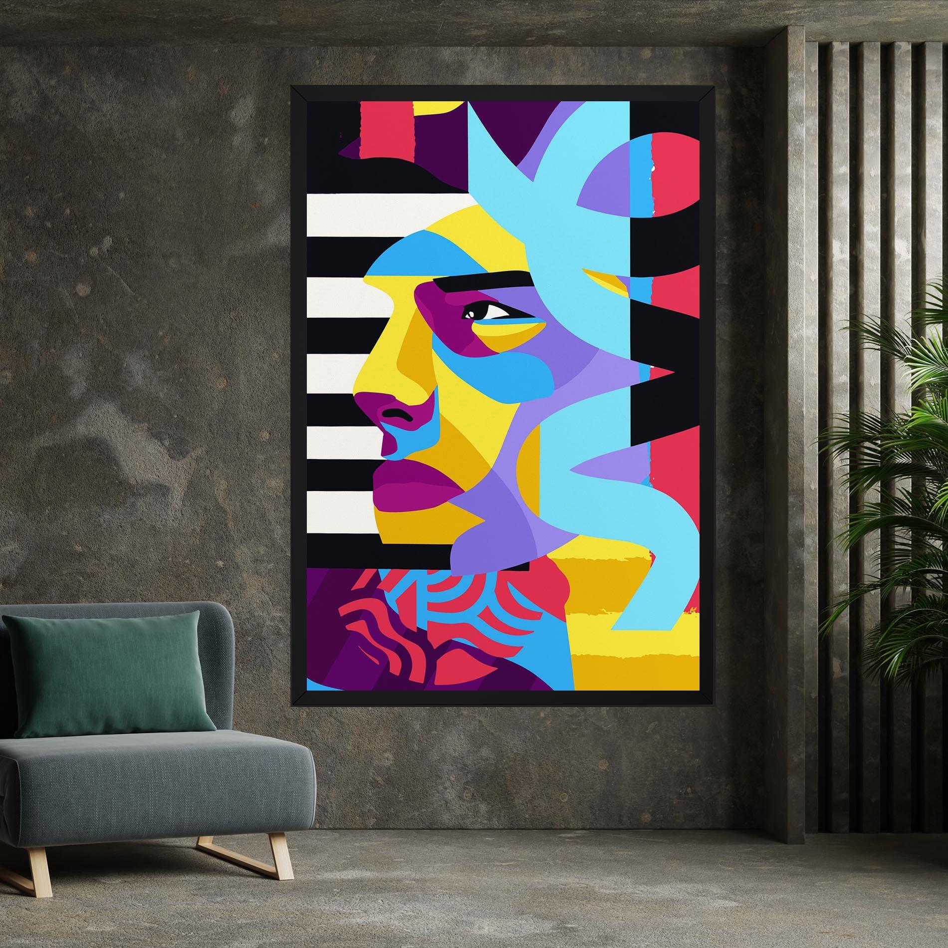 Leinwandbild Abstract Male Face mockup 7