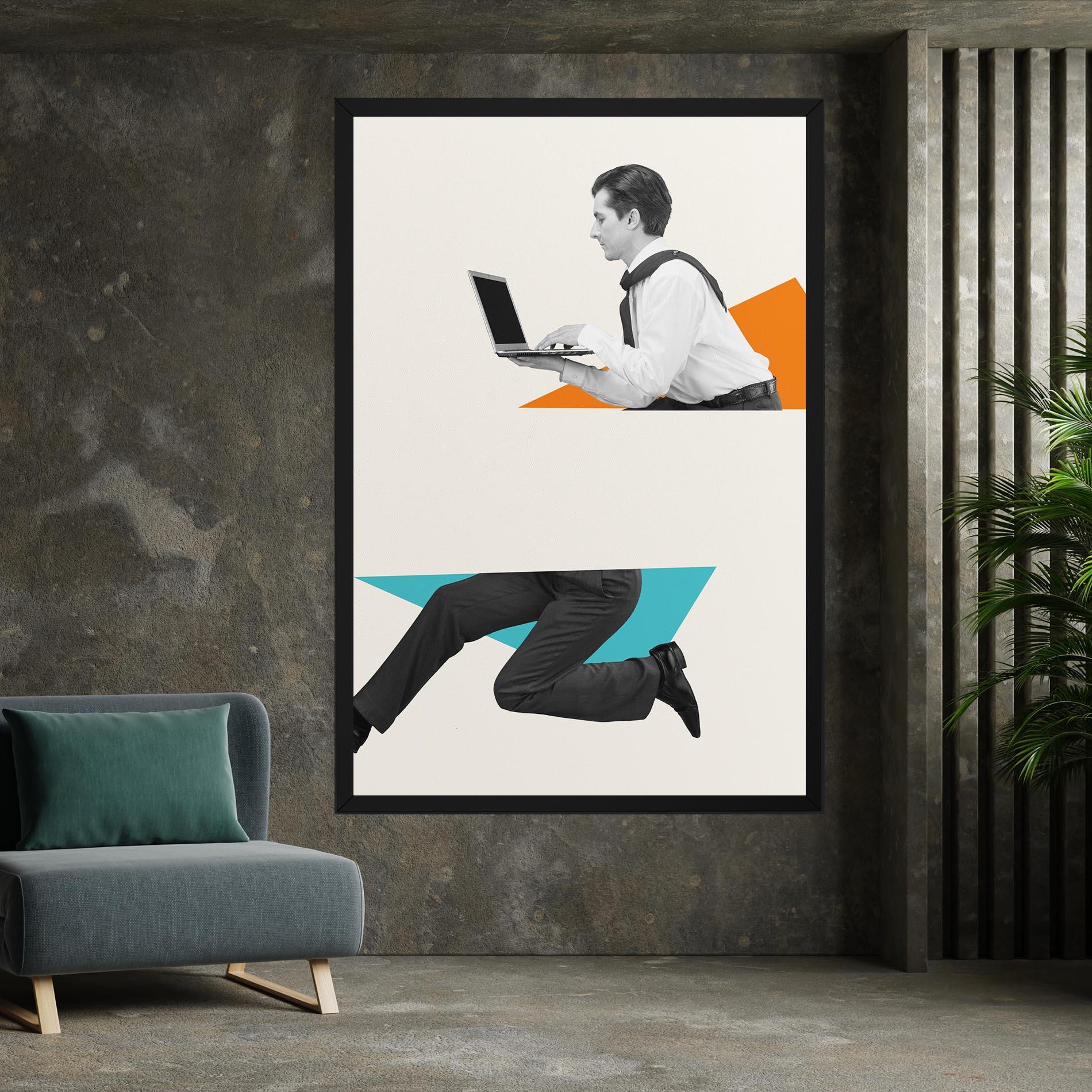 Leinwandbild Businessman Collage mockup 7