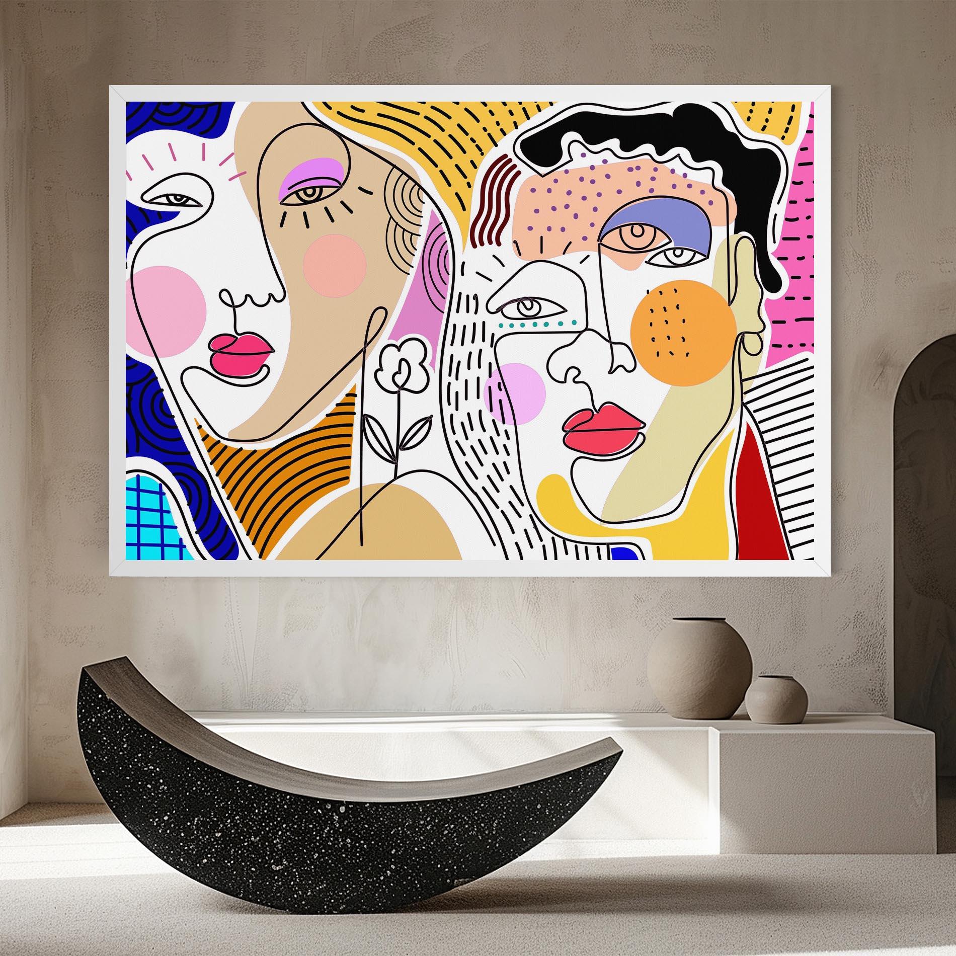 Leinwandbild Abstract Eye Face mockup 8