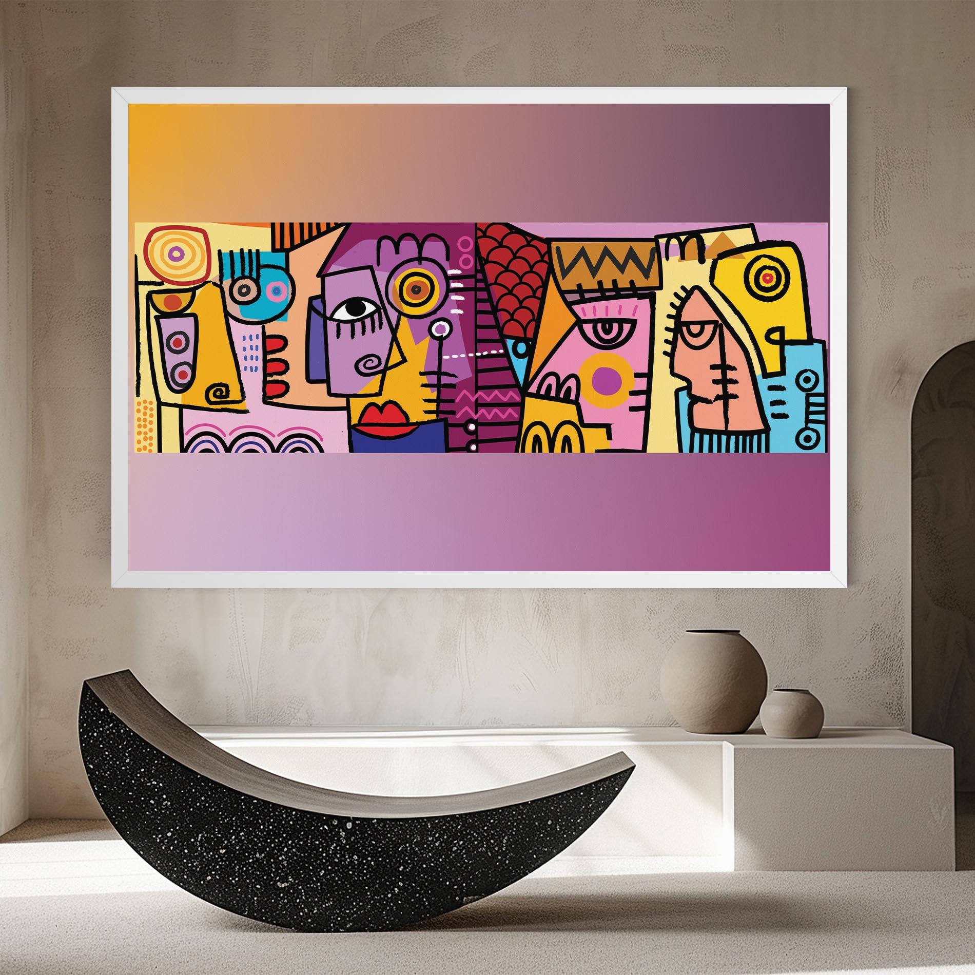 Leinwandbild Face Group Purple mockup 8