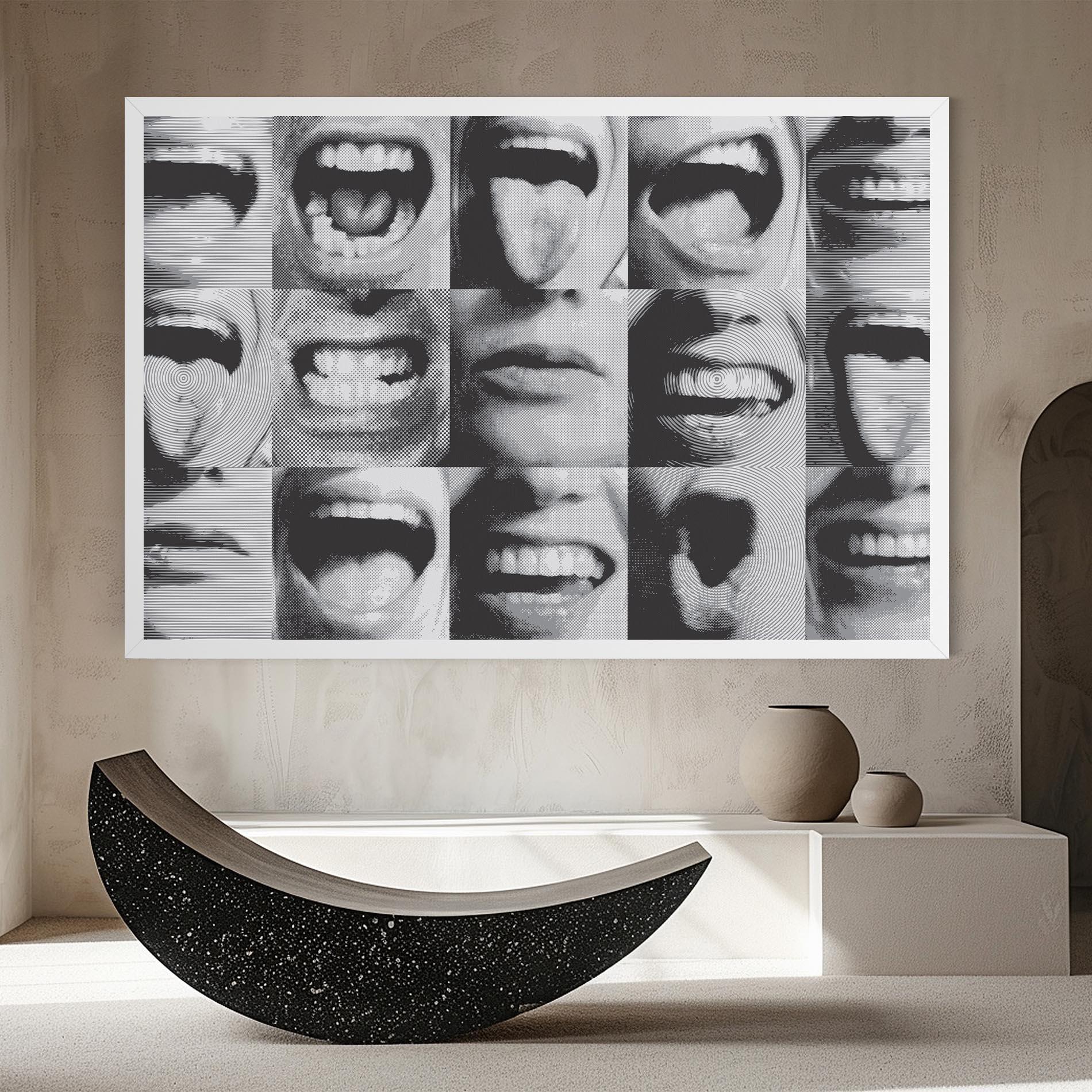 Leinwandbild Grey Mouth Collage mockup 8