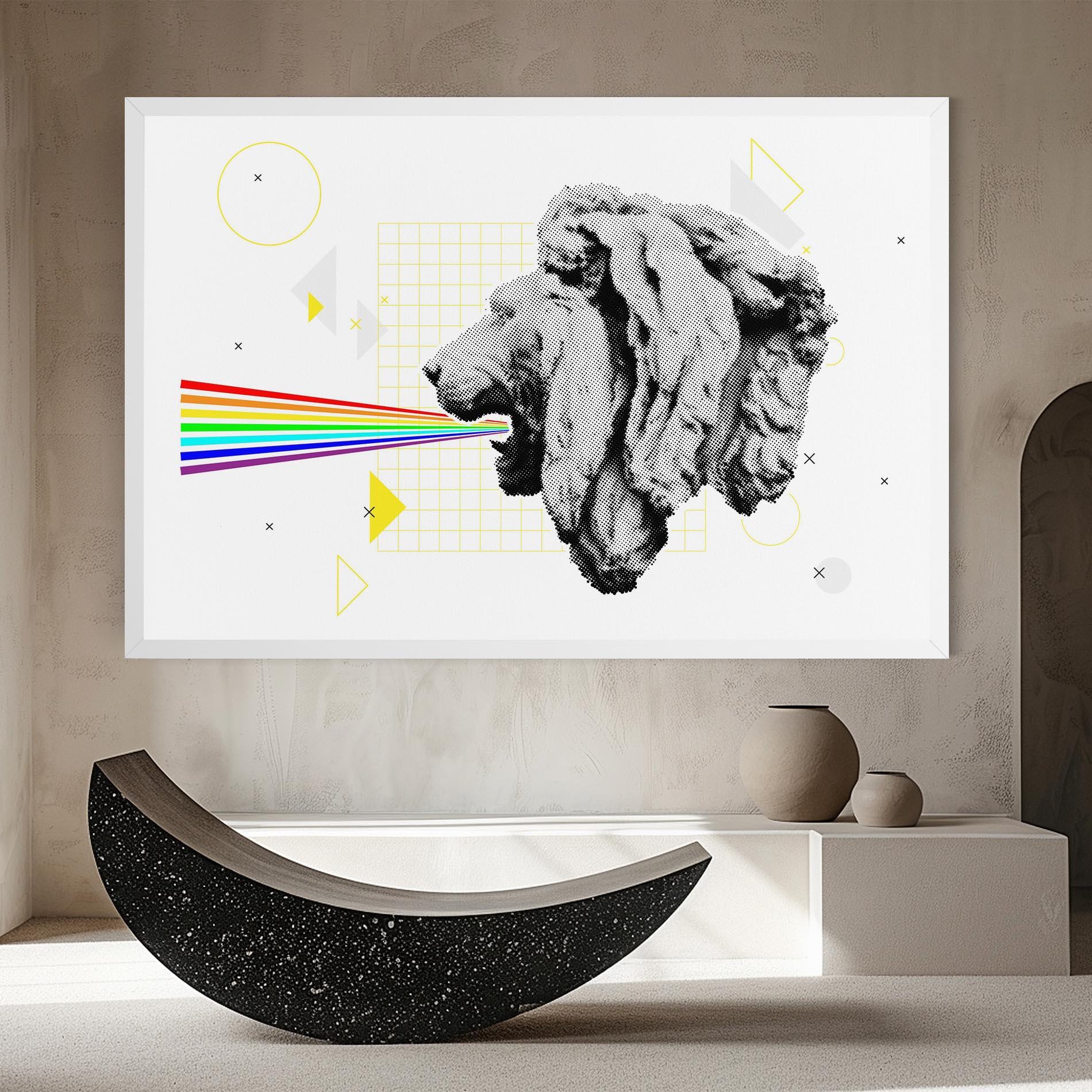 Leinwandbild Lion Collage mockup 8