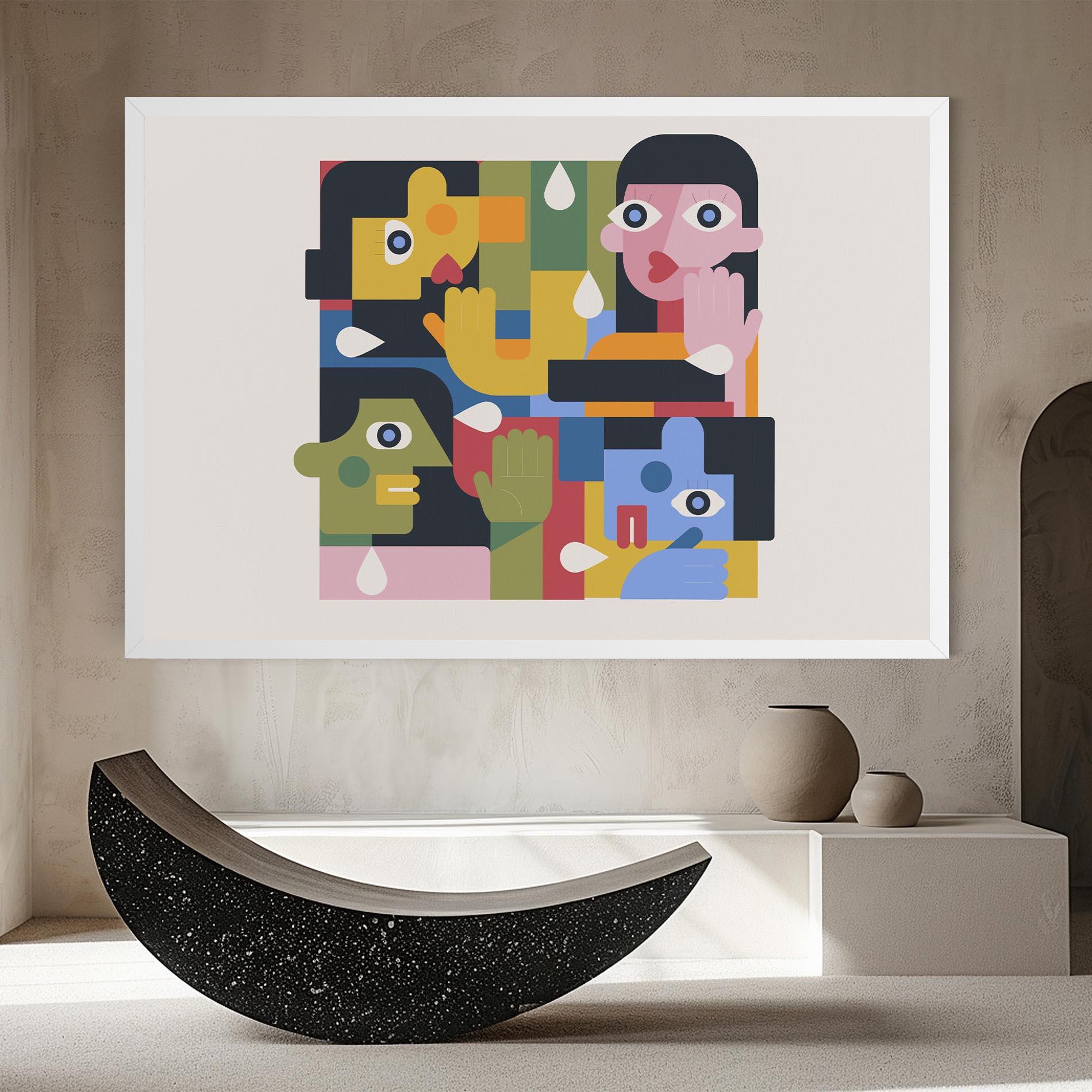 Leinwandbild Minimal People Collage mockup 8