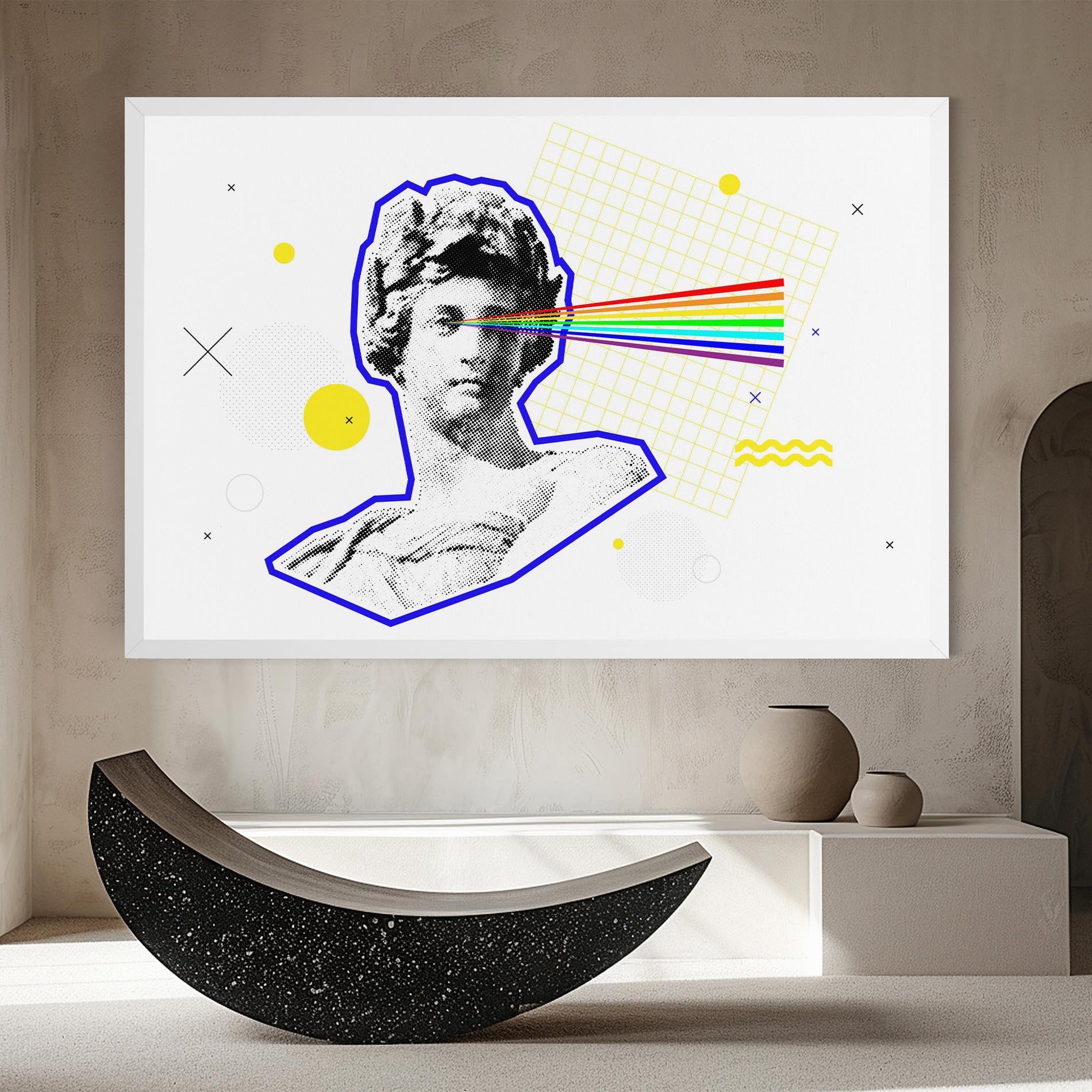 Leinwandbild Rainbow Statue mockup 8