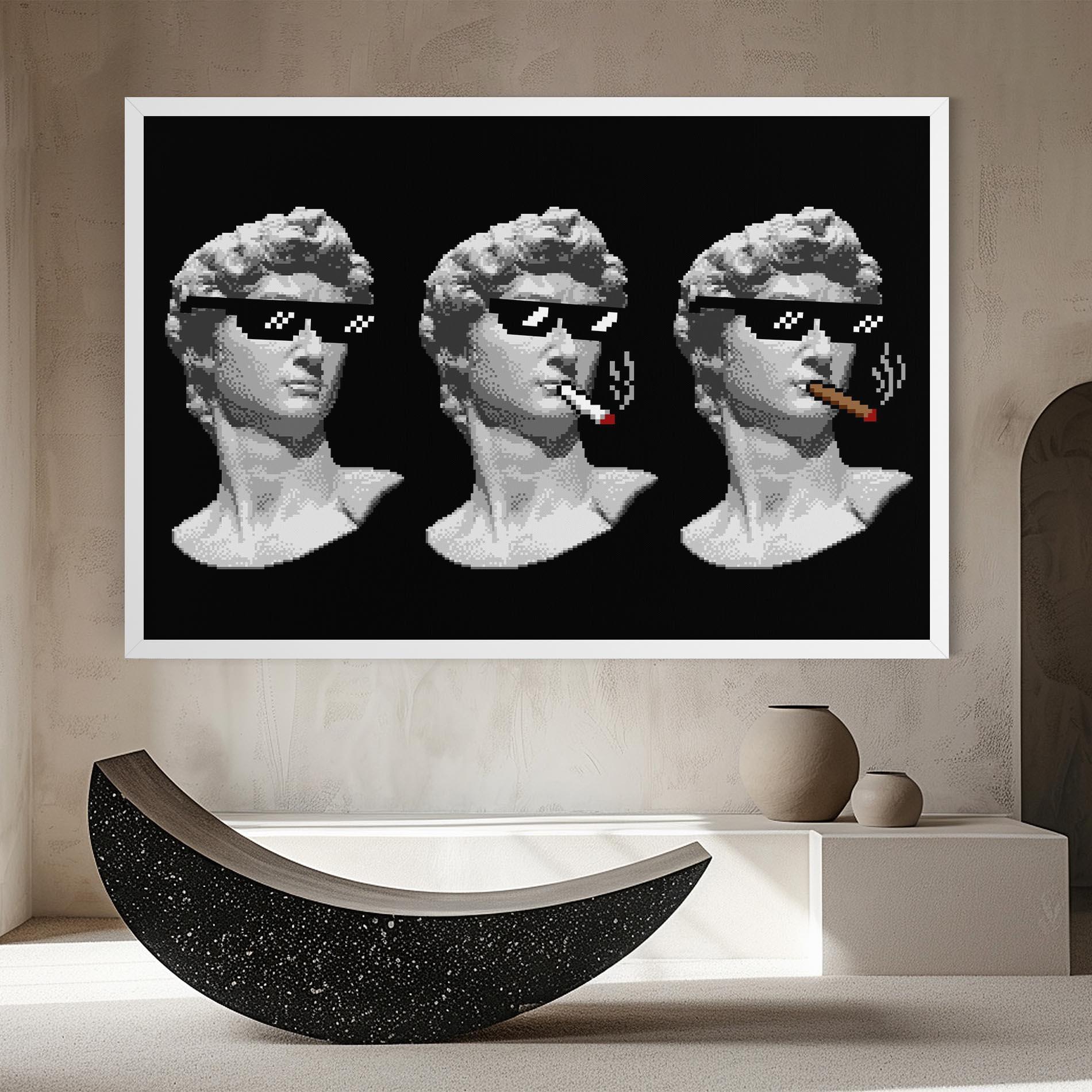 Leinwandbild Statue Smoking mockup 8