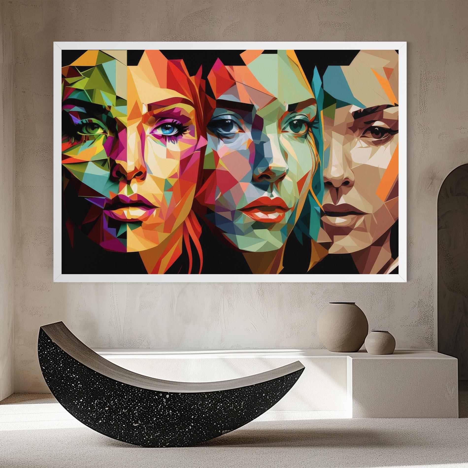 Leinwandbild Women Face Collage mockup 8