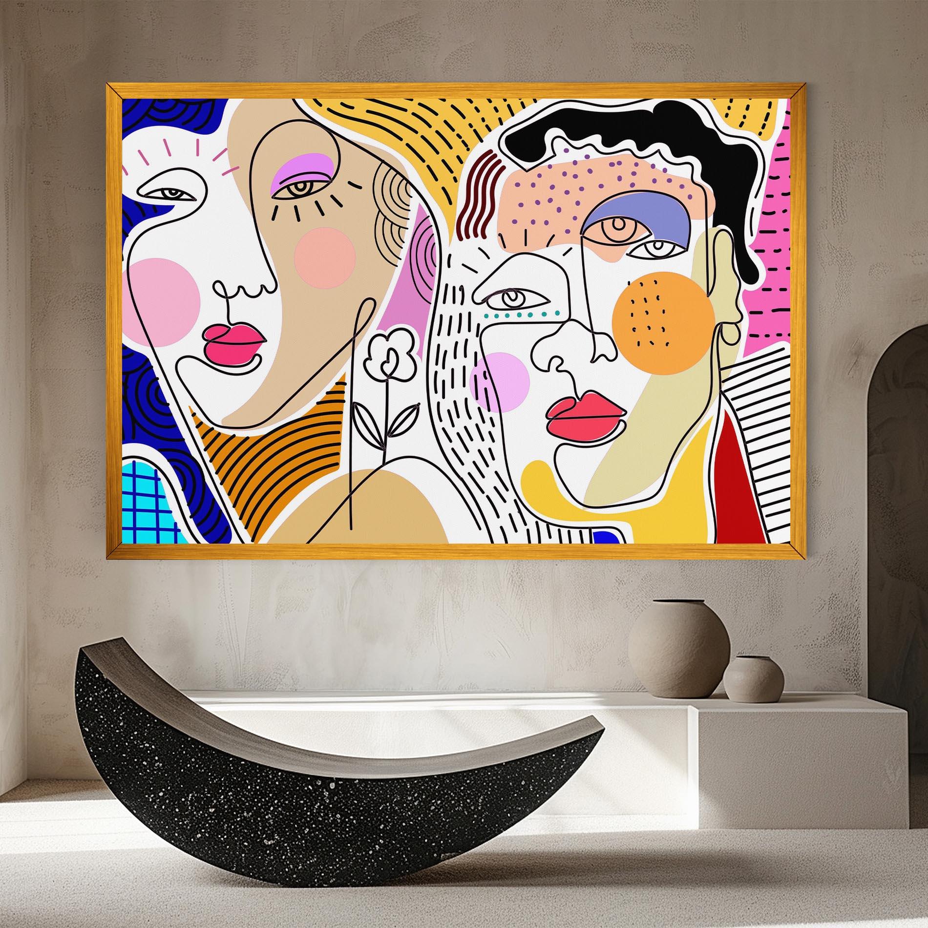 Leinwandbild Abstract Eye Face mockup 8