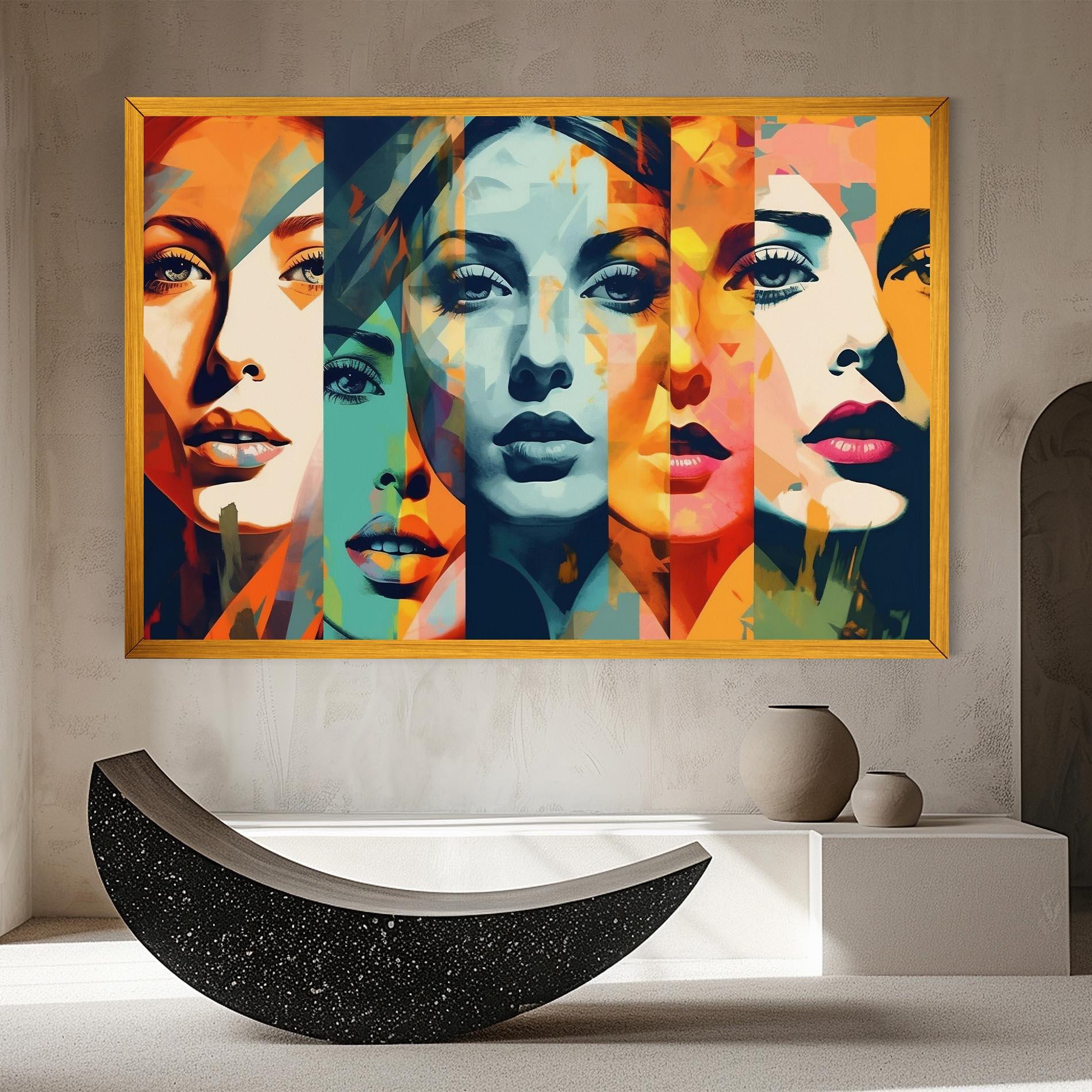 Leinwandbild Abstract Face Collage mockup 8