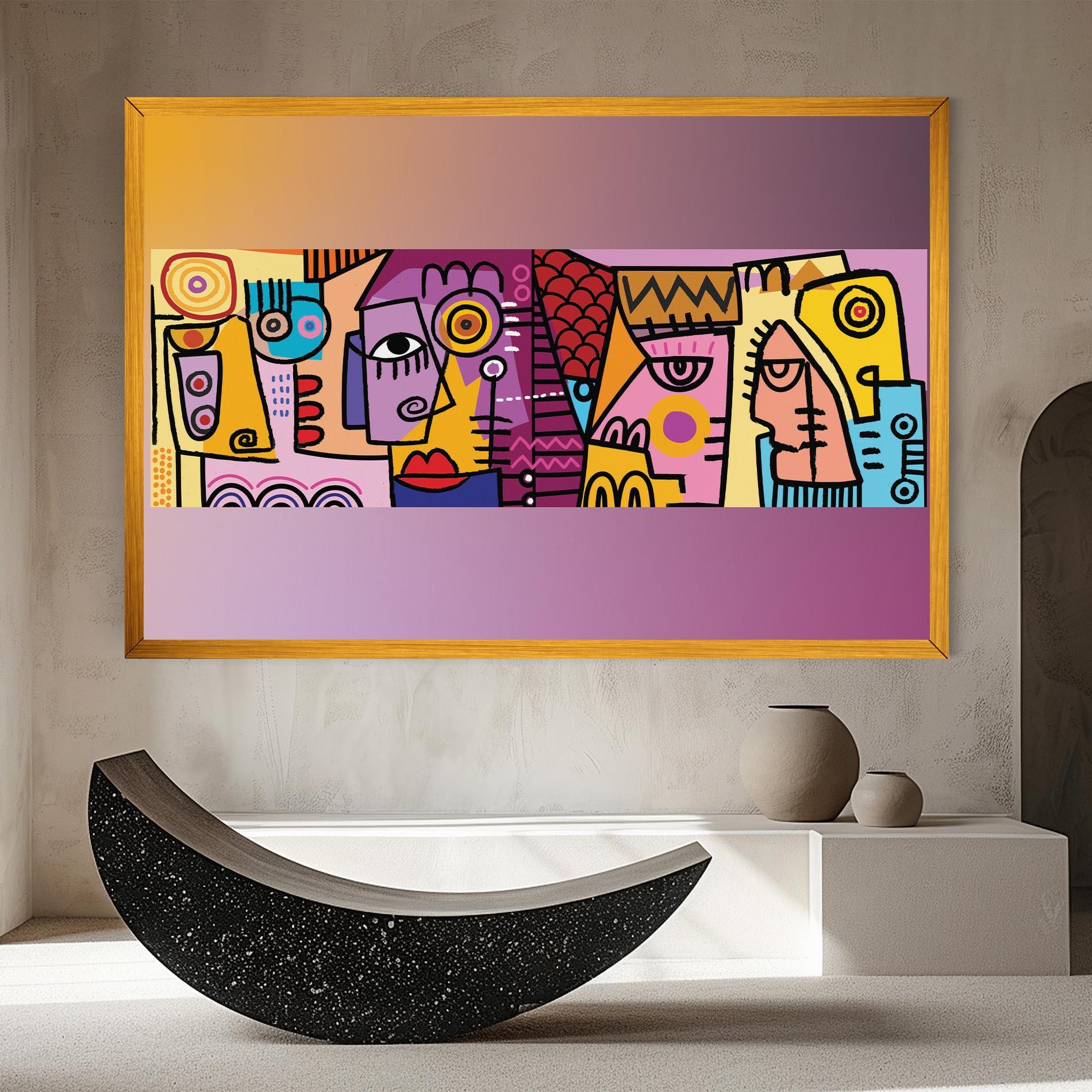 Leinwandbild Face Group Purple mockup 8