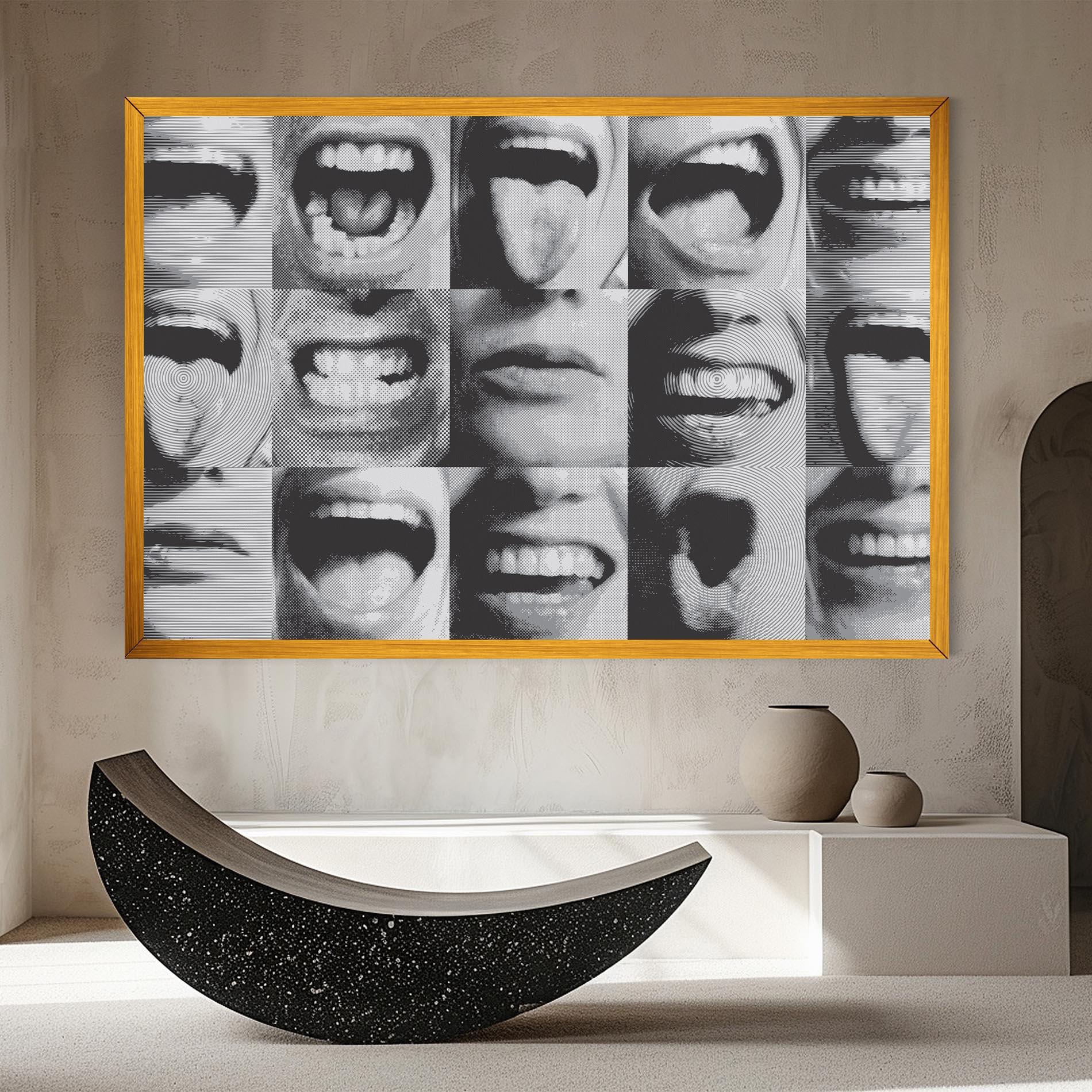 Leinwandbild Grey Mouth Collage mockup 8