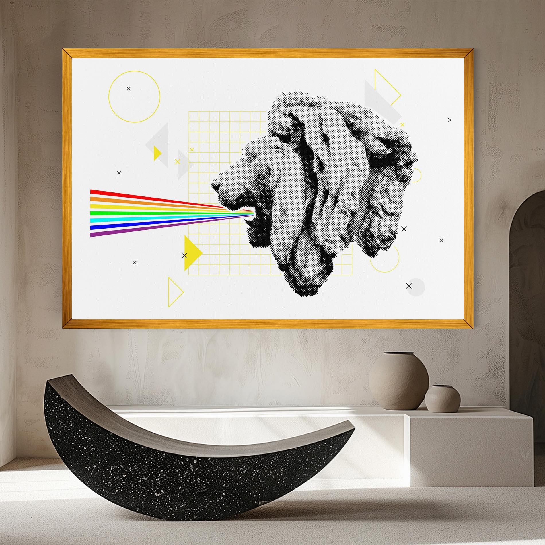 Leinwandbild Lion Collage mockup 8