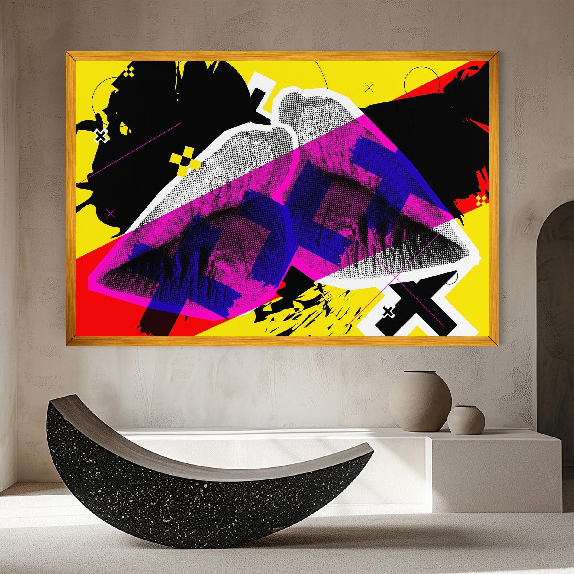 Leinwandbild Lips Purple Light mockup 8