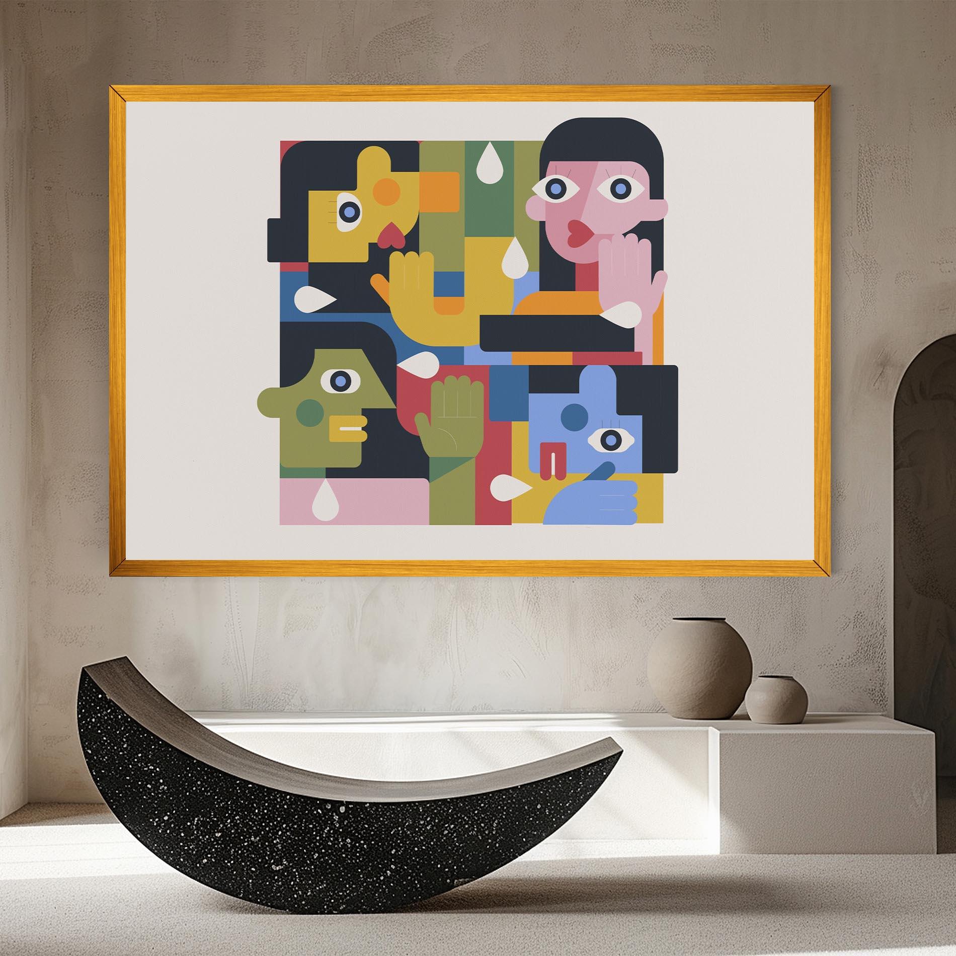 Leinwandbild Minimal People Collage mockup 8