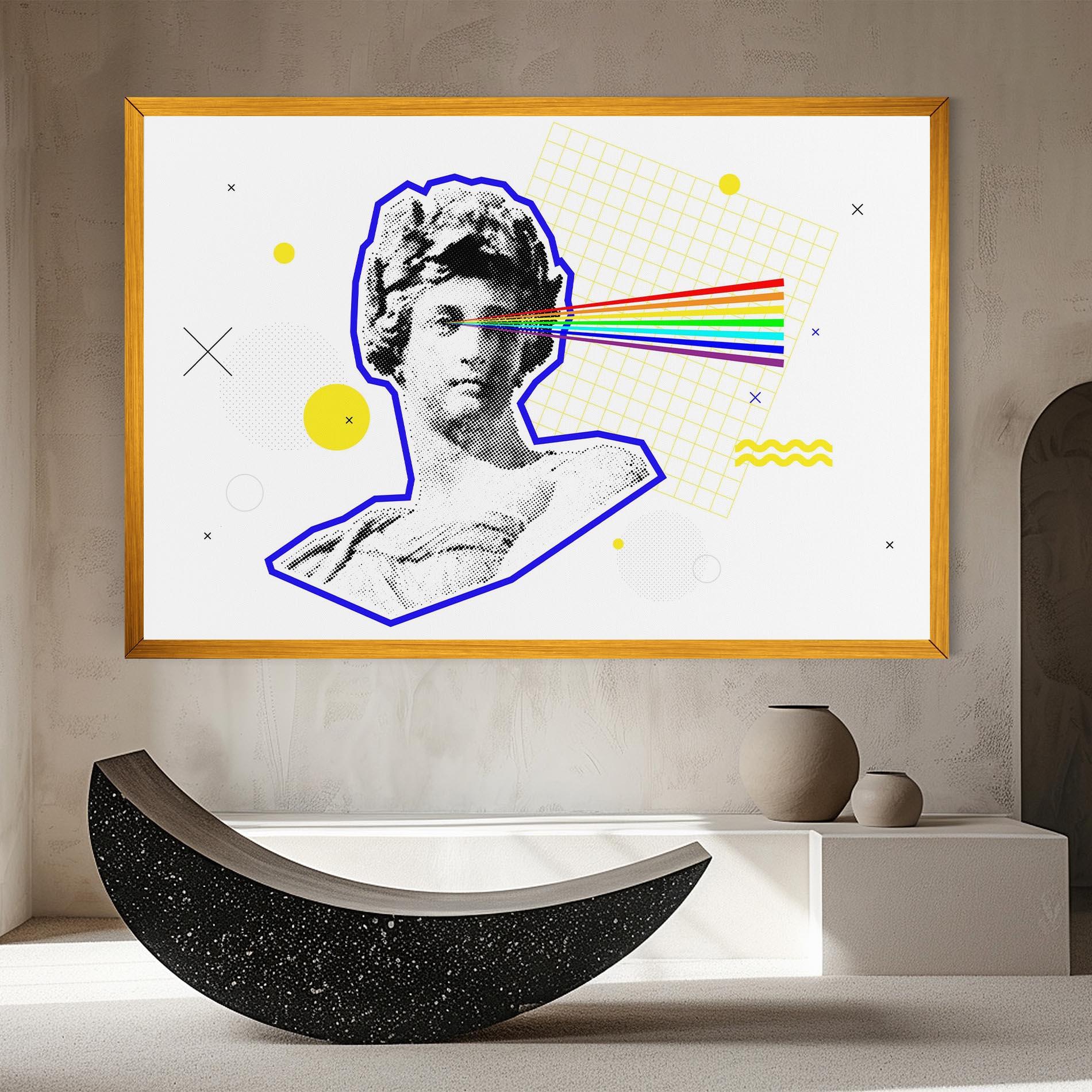 Leinwandbild Rainbow Statue mockup 8