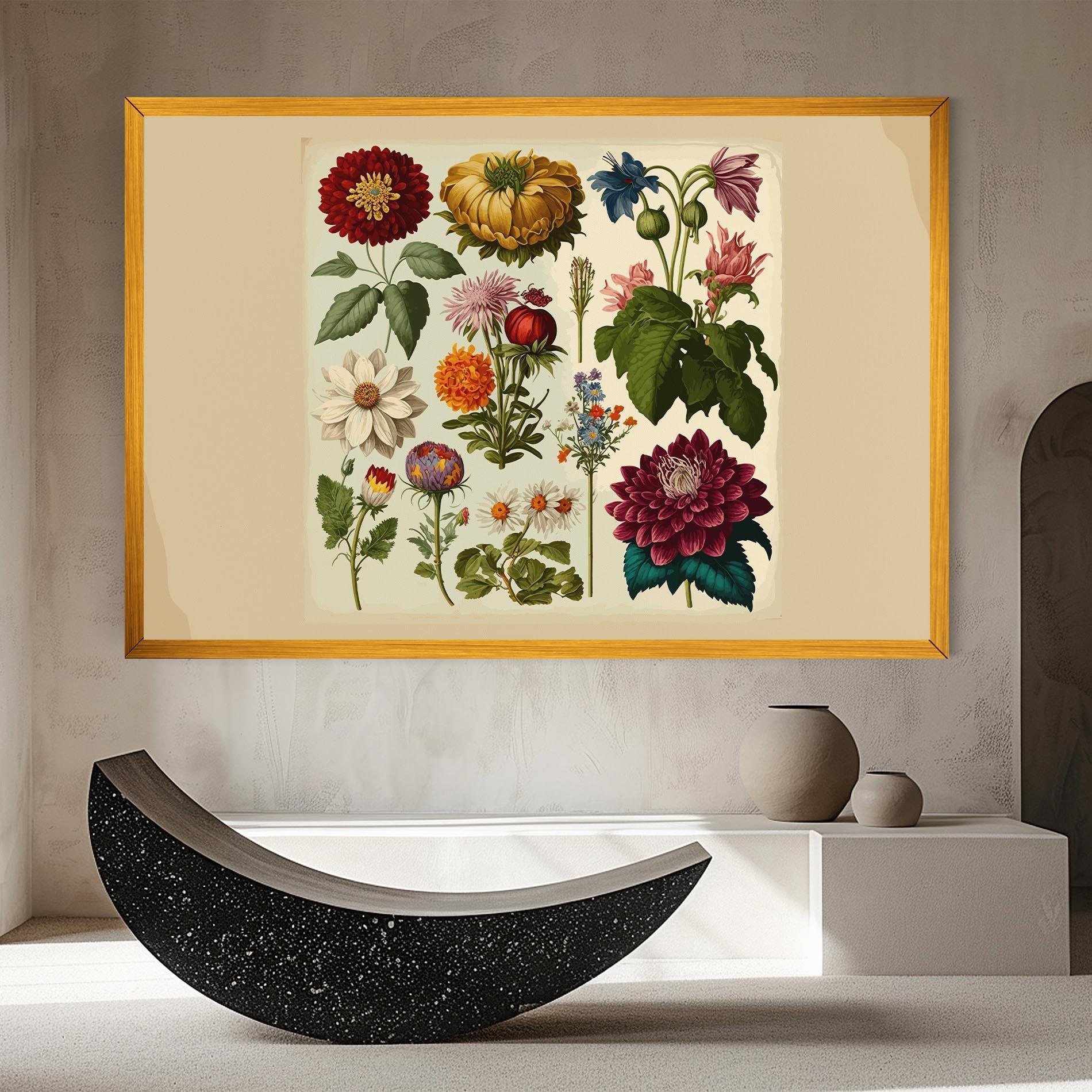 Leinwandbild Vintage Botanical mockup 8