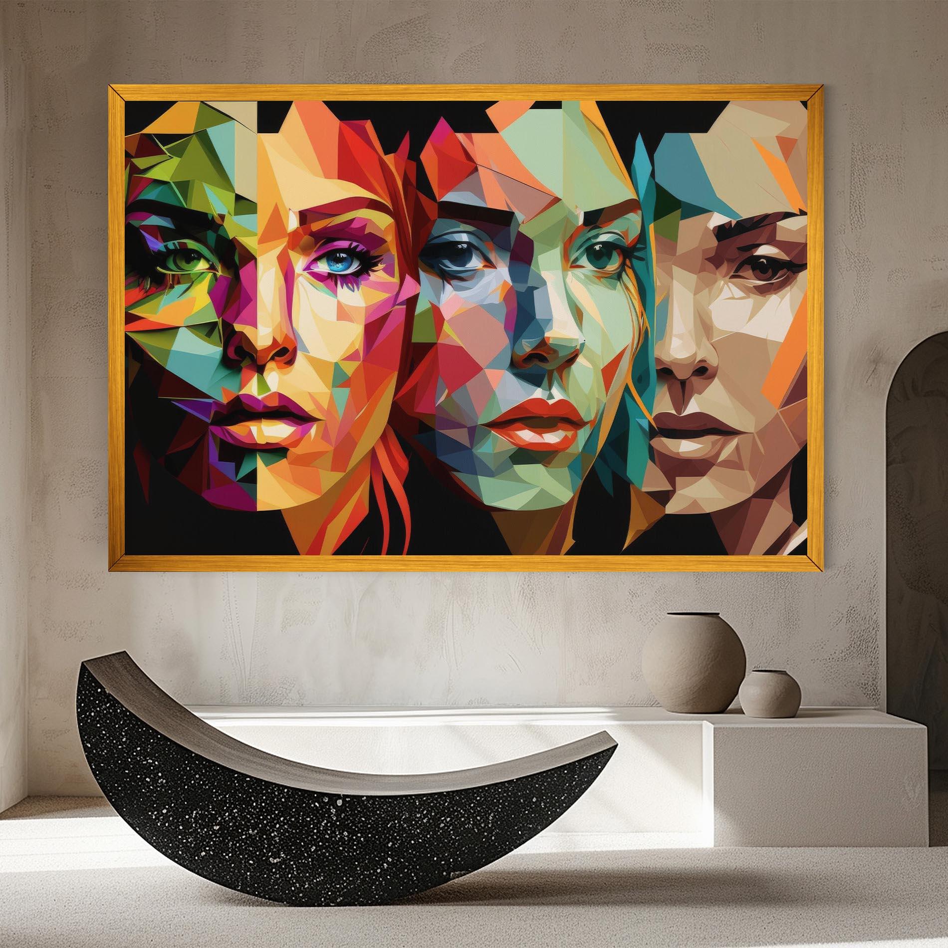 Leinwandbild Women Face Collage mockup 8