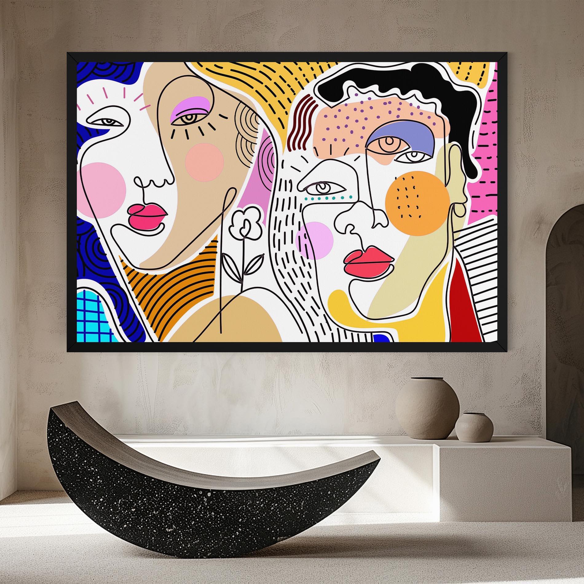 Leinwandbild Abstract Eye Face mockup 8