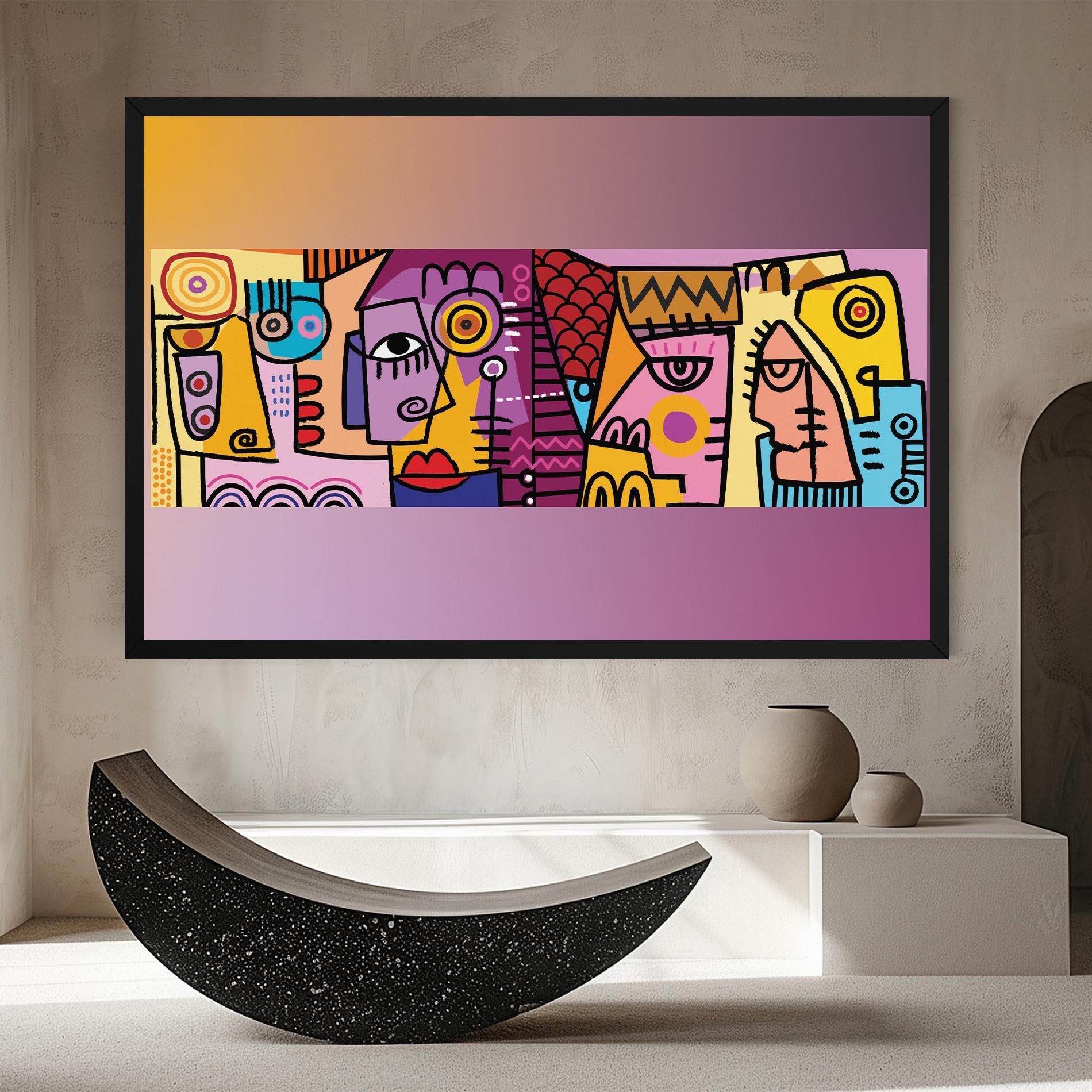 Leinwandbild Face Group Purple mockup 8