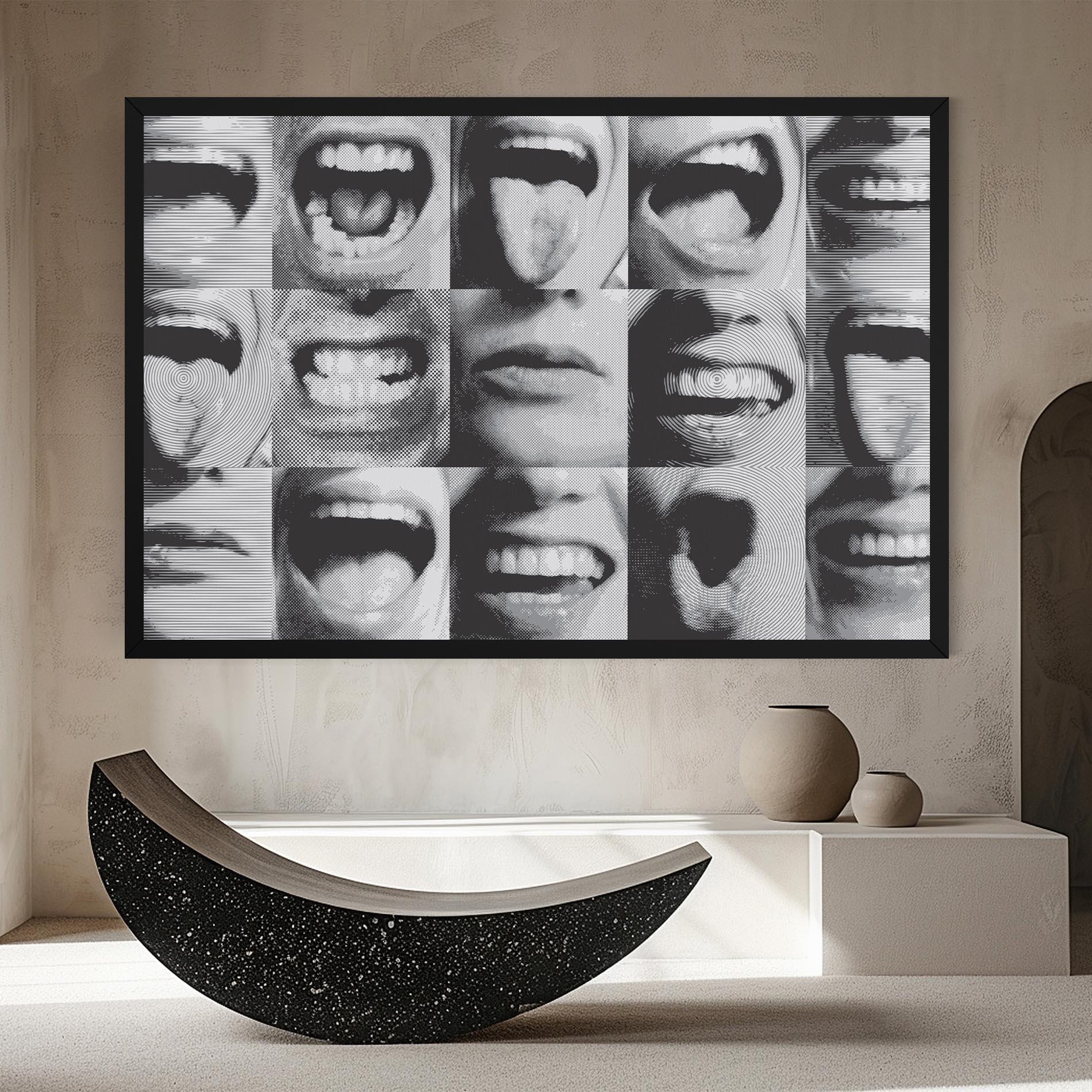 Leinwandbild Grey Mouth Collage mockup 8