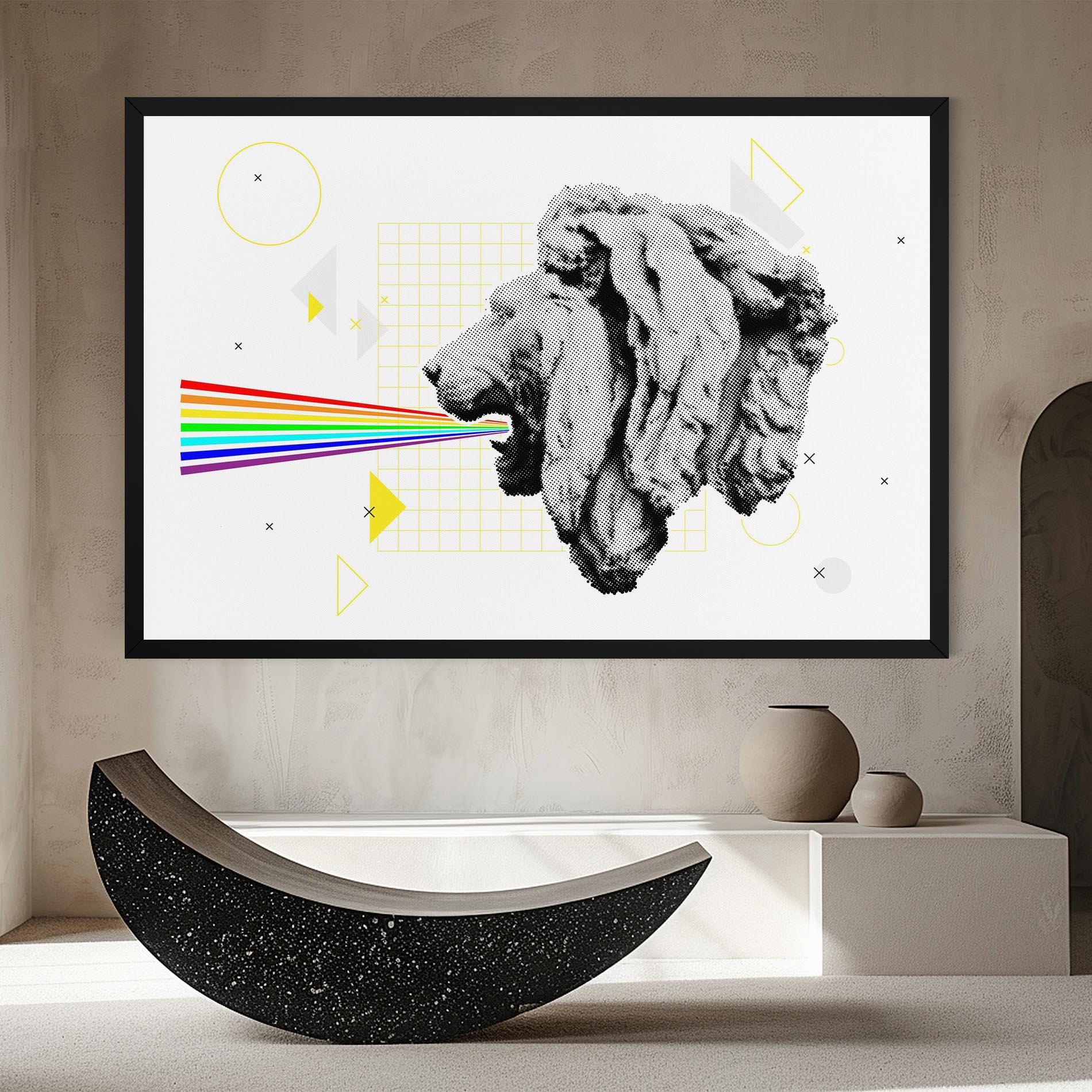 Leinwandbild Lion Collage mockup 8