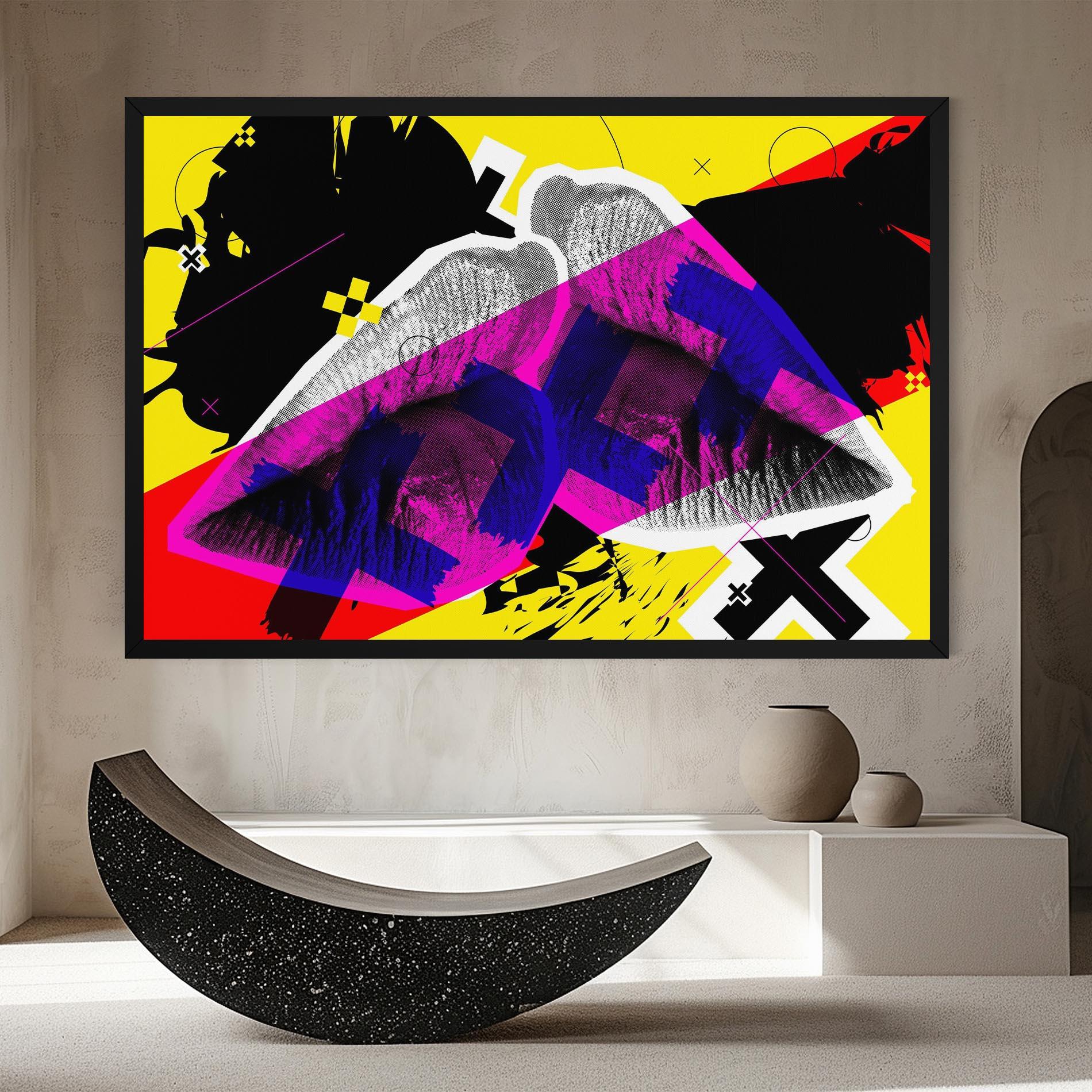 Leinwandbild Lips Purple Light mockup 8