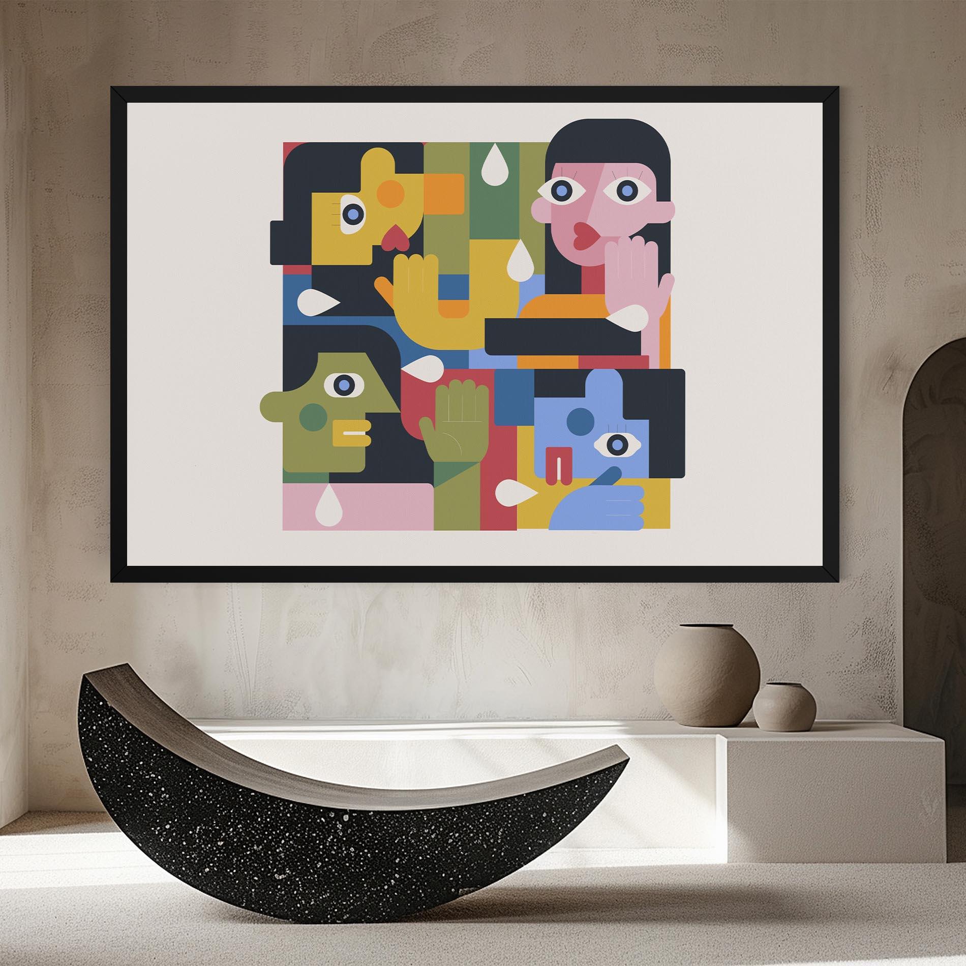 Leinwandbild Minimal People Collage mockup 8