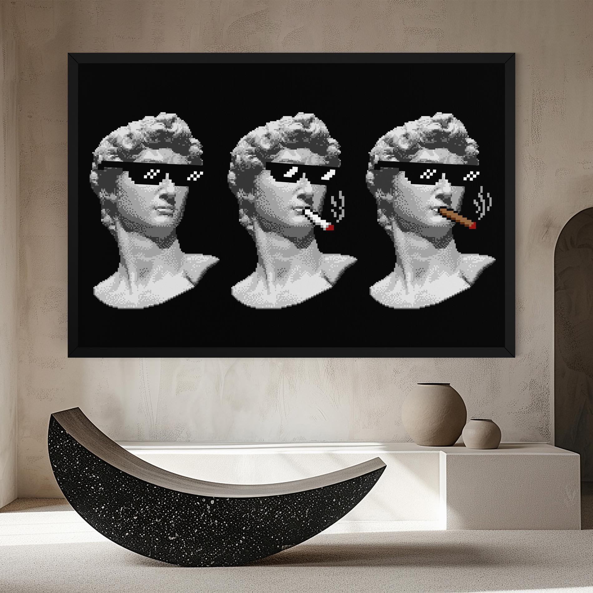 Leinwandbild Statue Smoking mockup 8