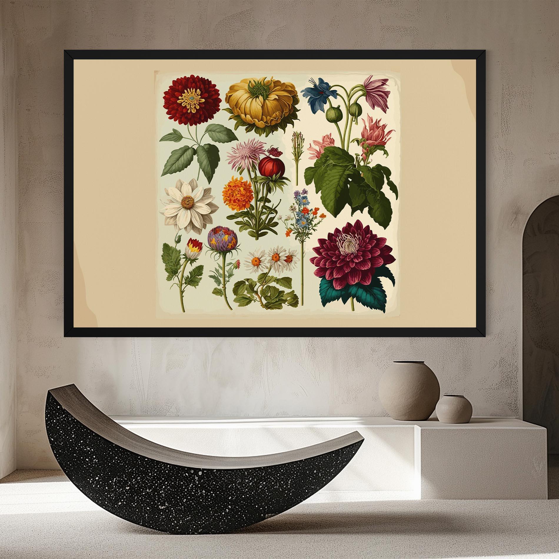 Leinwandbild Vintage Botanical mockup 8