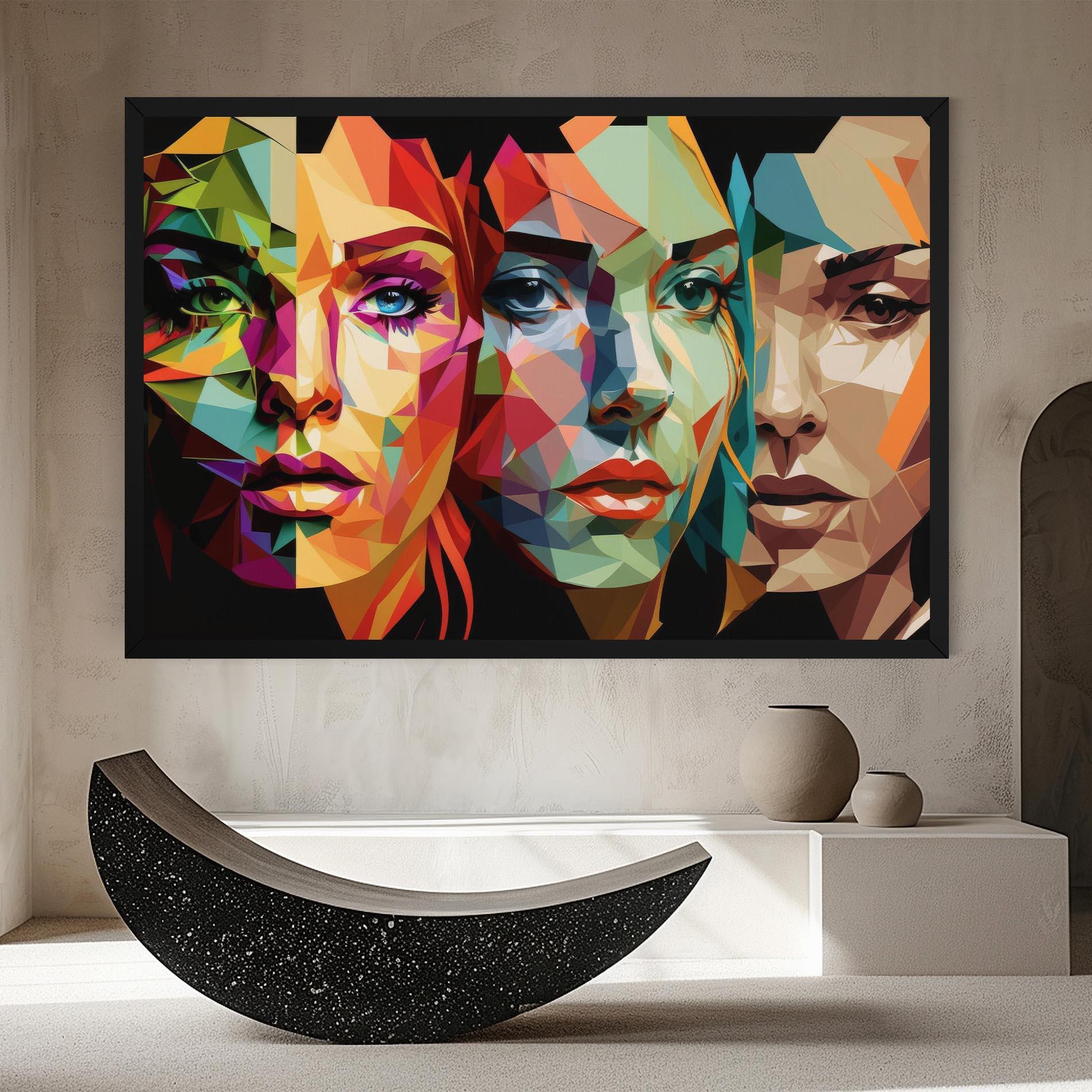 Leinwandbild Women Face Collage mockup 8