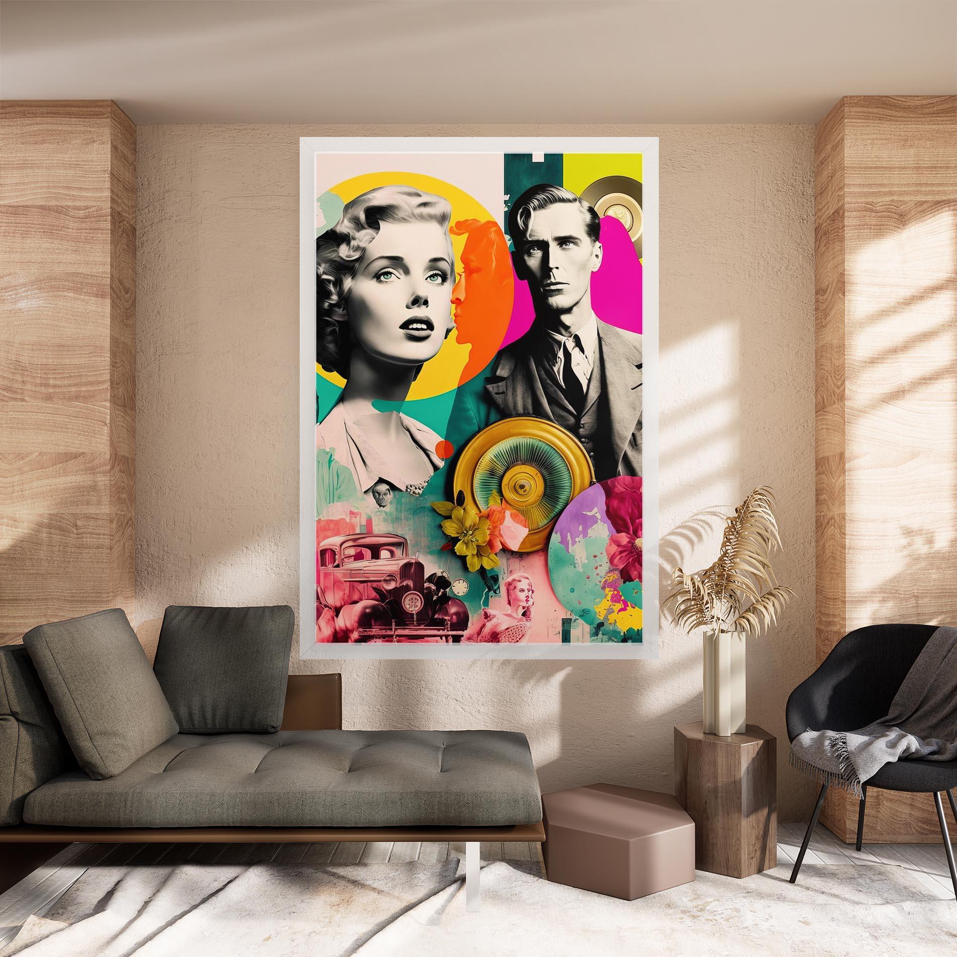 Leinwandbild 60s Retro Collage mockup 8