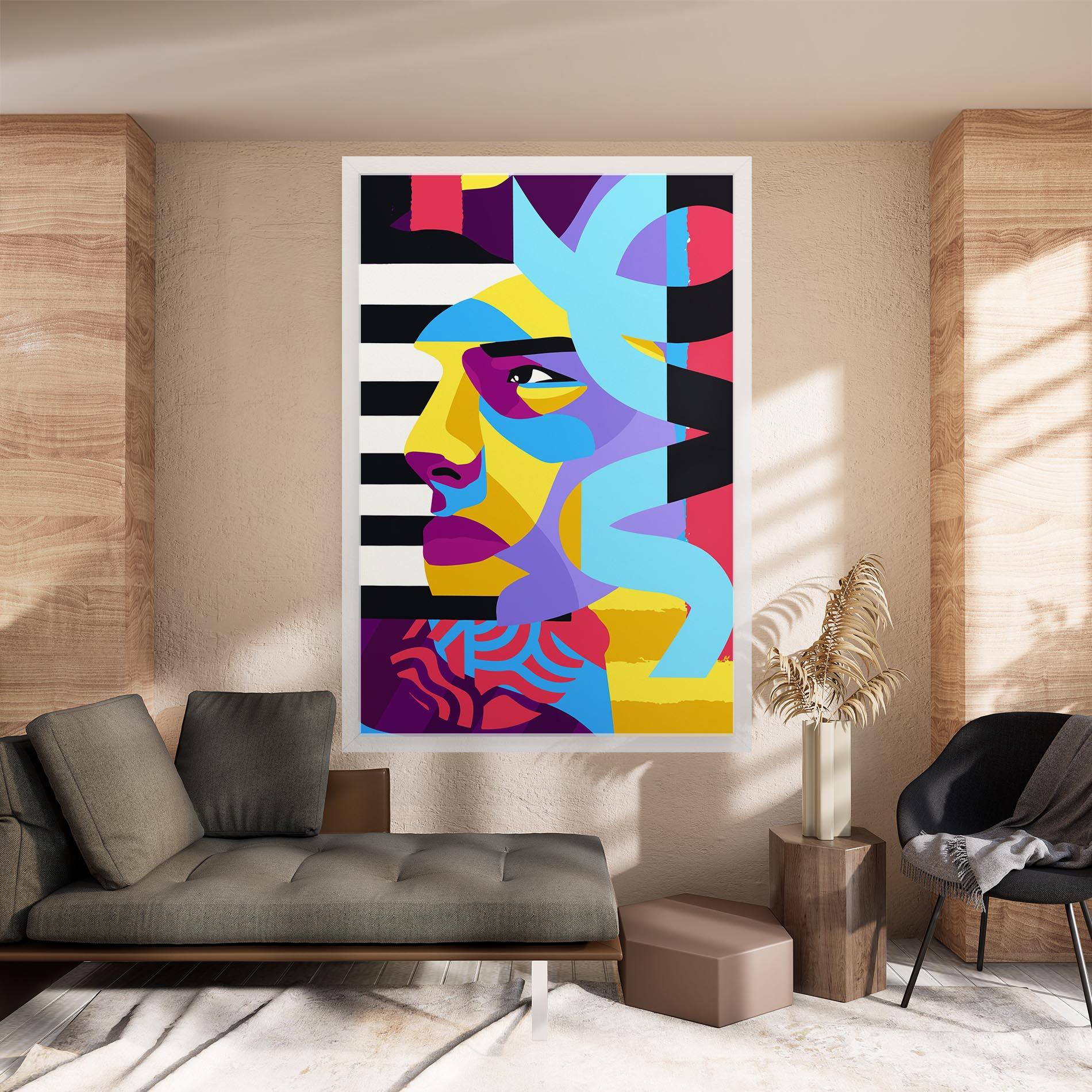 Leinwandbild Abstract Male Face mockup 8