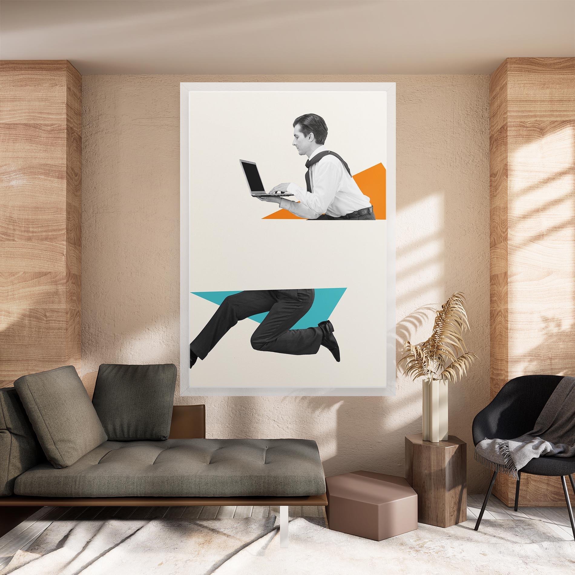 Leinwandbild Businessman Collage mockup 8