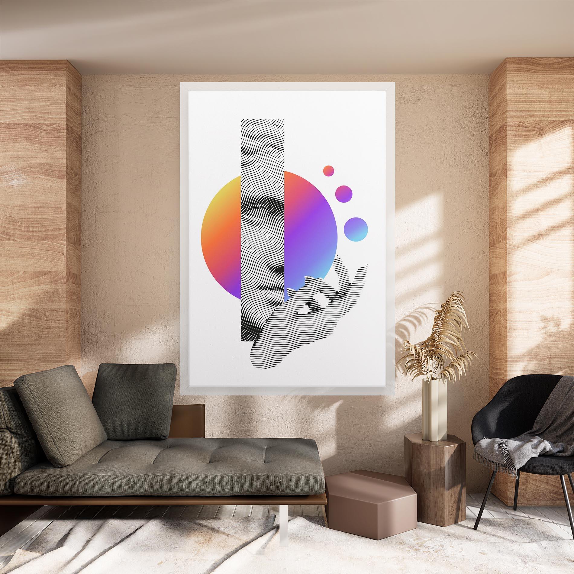 Leinwandbild Orange Light Statue mockup 8