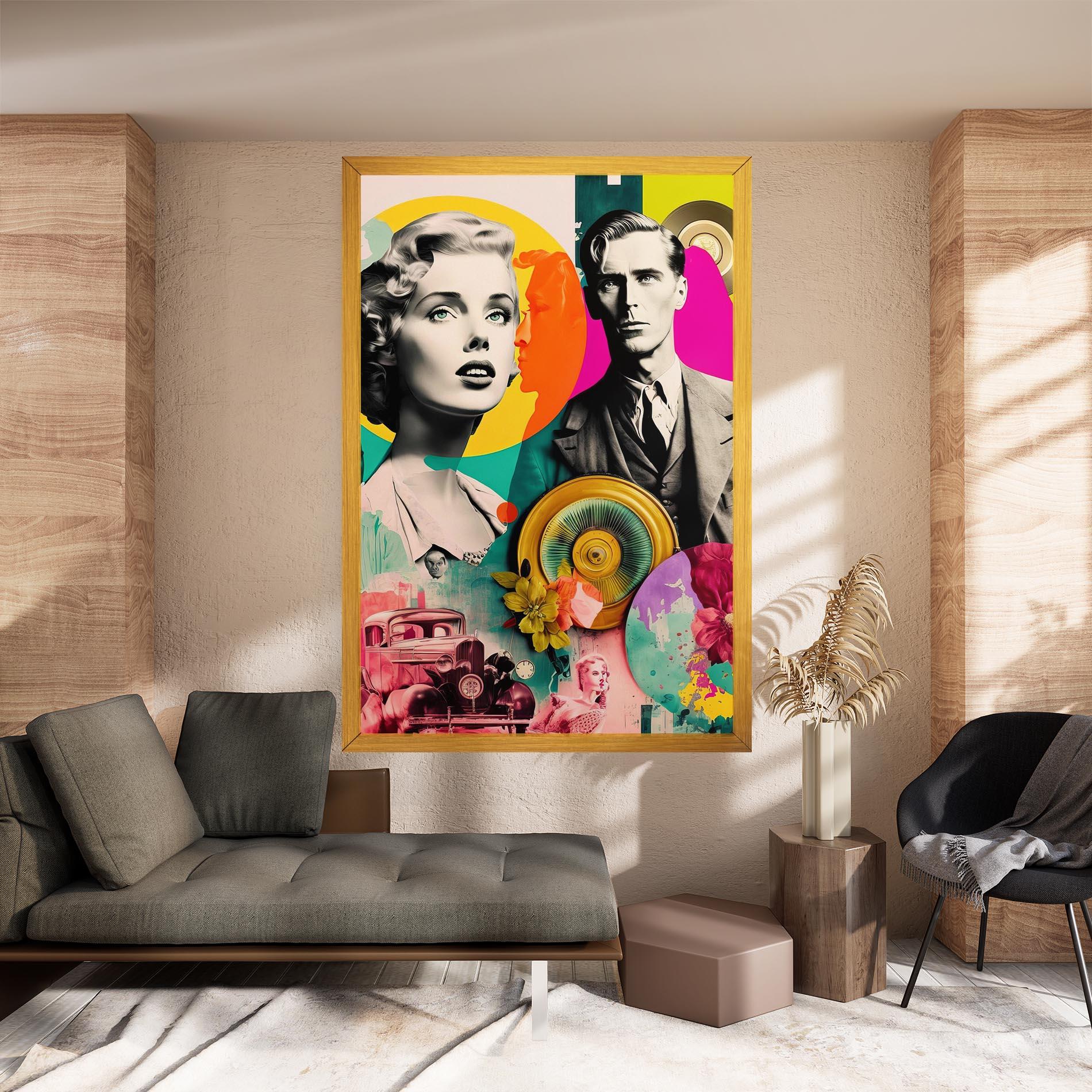 Leinwandbild 60s Retro Collage mockup 8