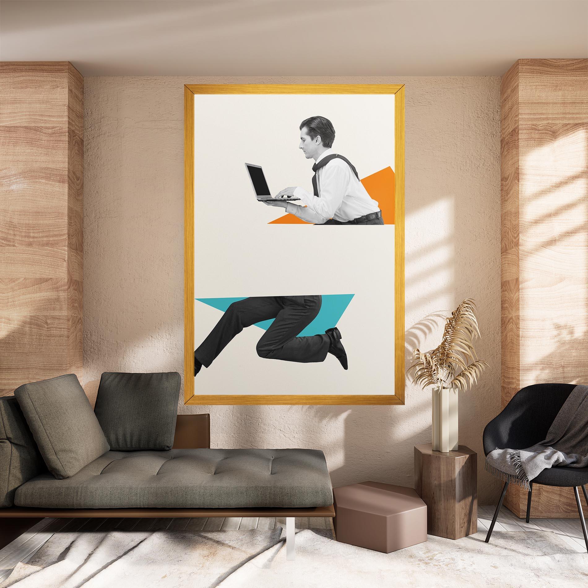 Leinwandbild Businessman Collage mockup 8