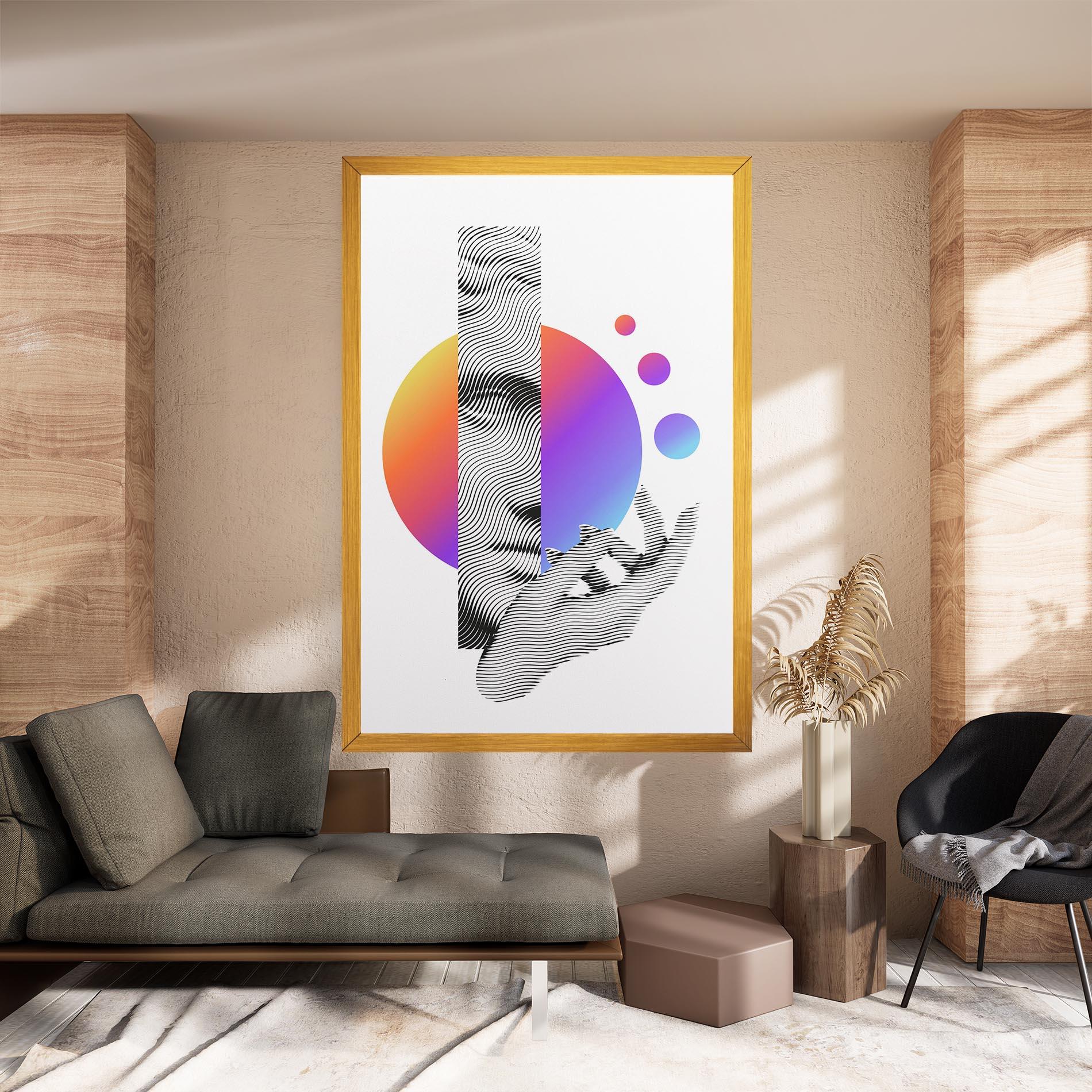 Leinwandbild Orange Light Statue mockup 8