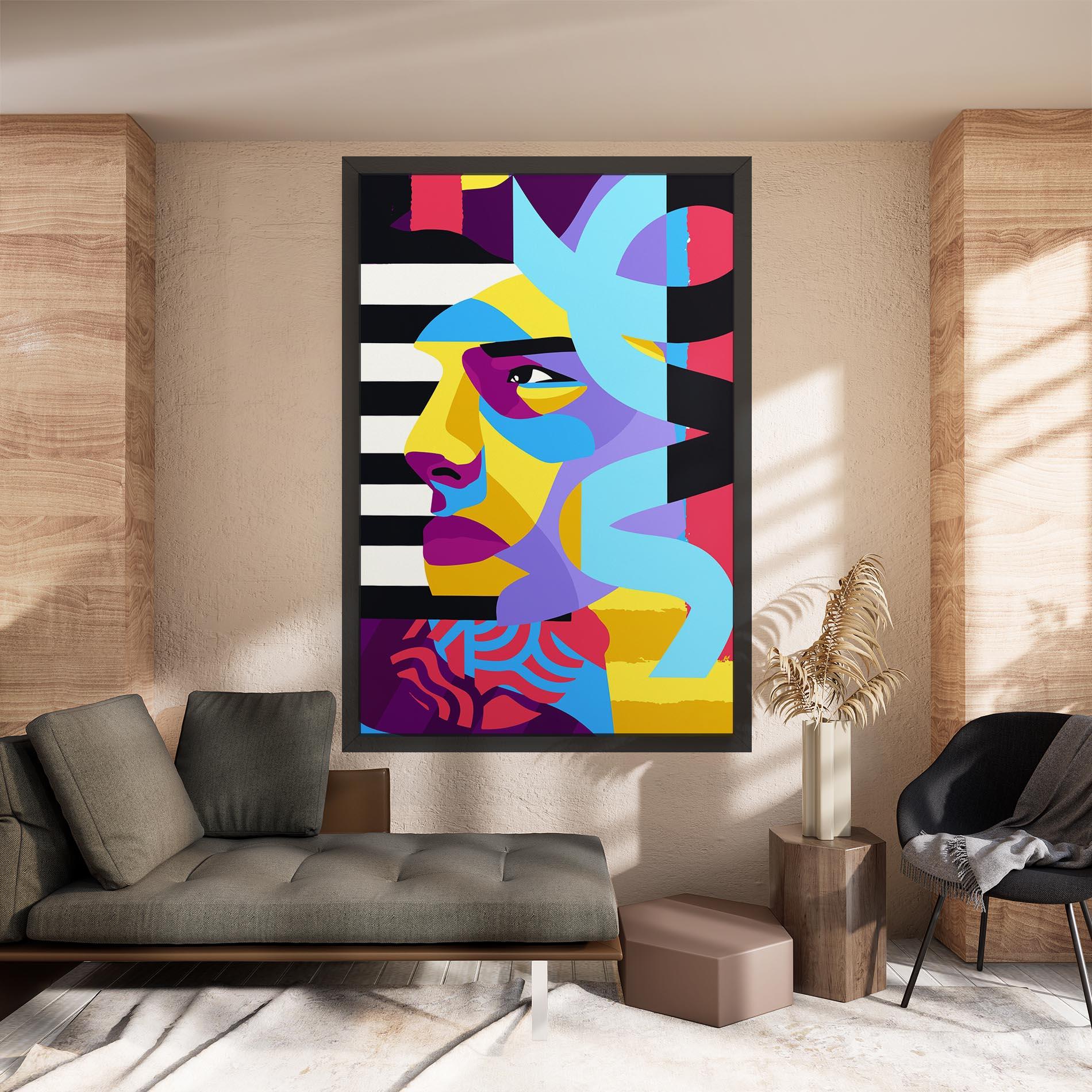 Leinwandbild Abstract Male Face mockup 8