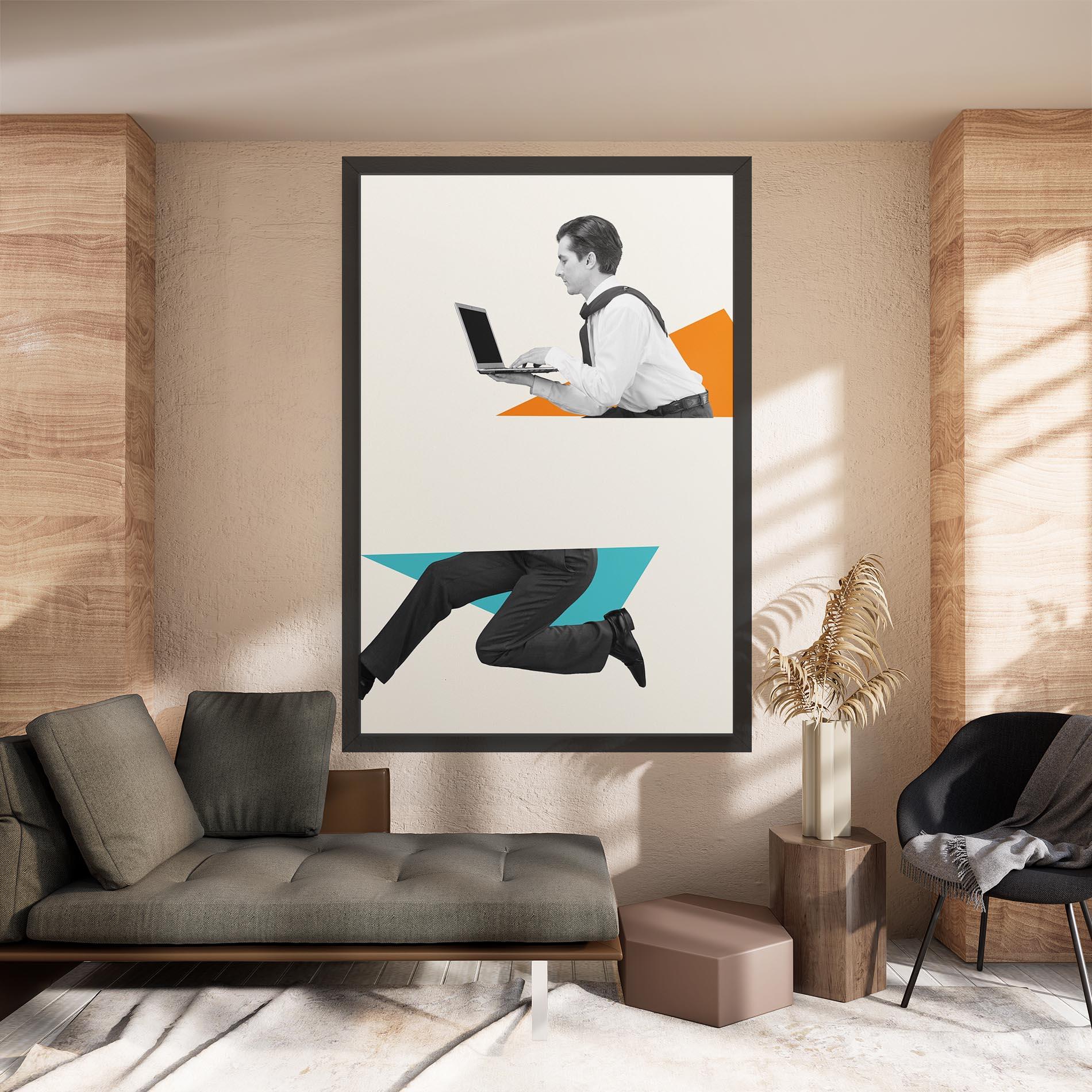 Leinwandbild Businessman Collage mockup 8