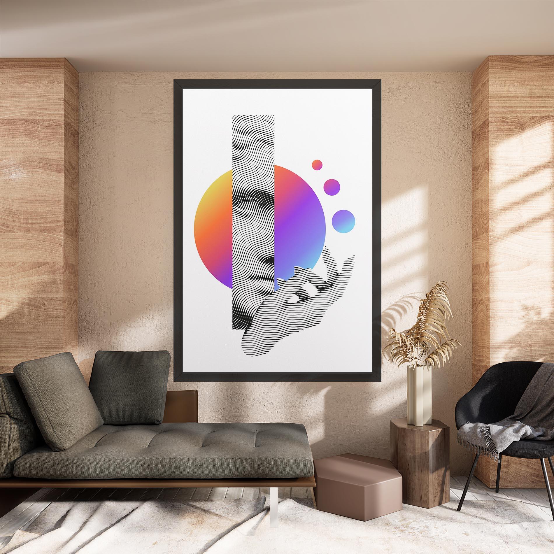 Leinwandbild Orange Light Statue mockup 8