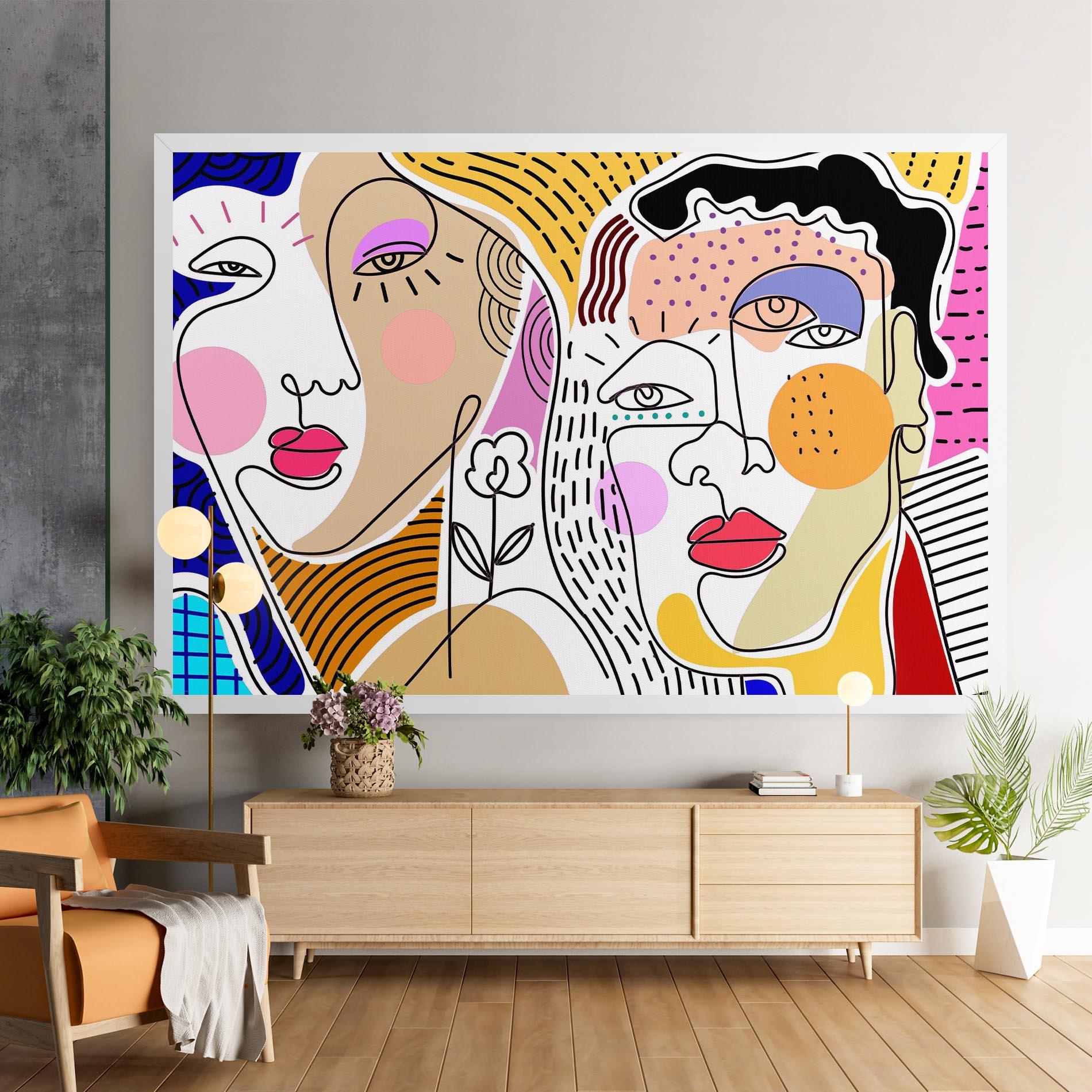 Leinwandbild Abstract Eye Face mockup 9