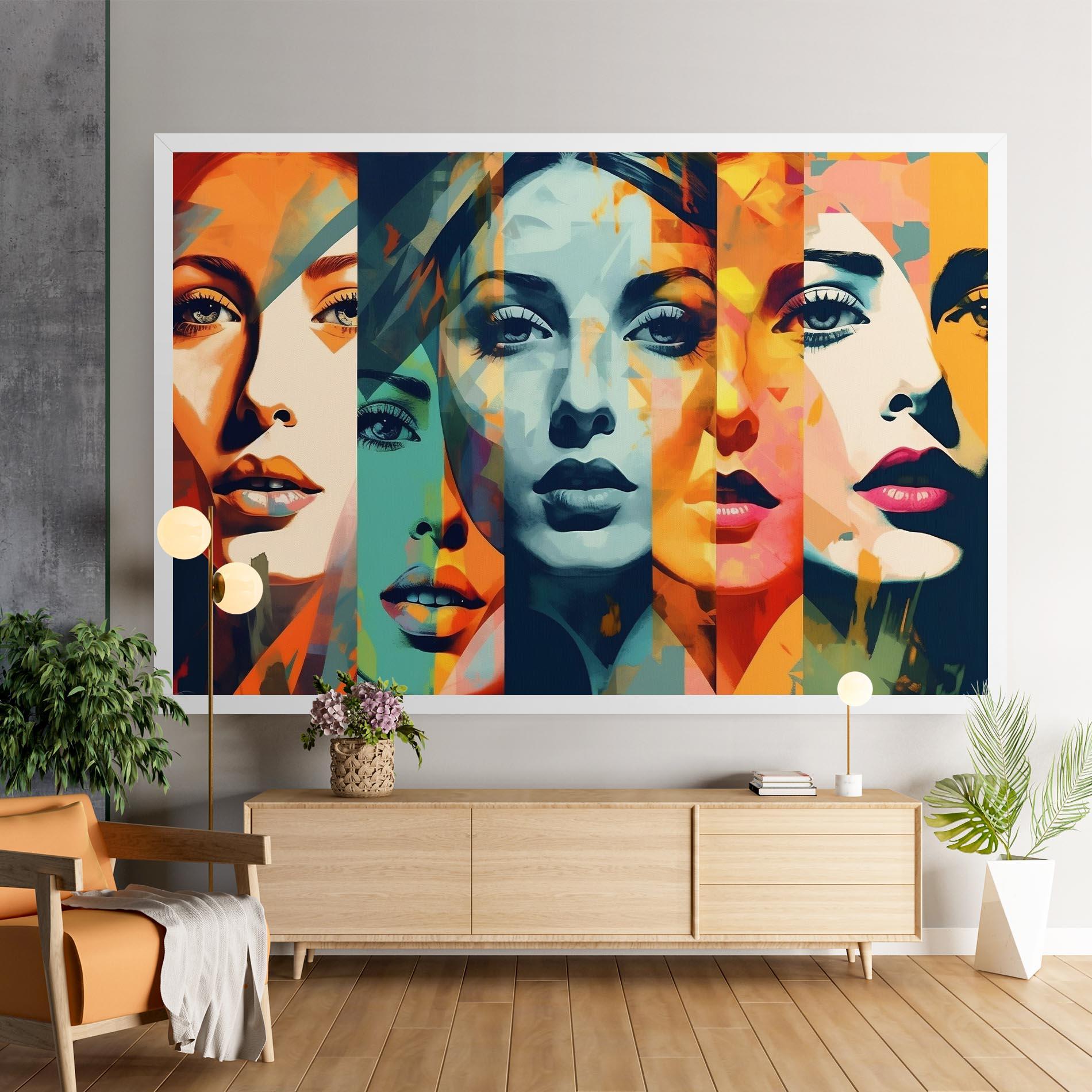 Leinwandbild Abstract Face Collage mockup 9